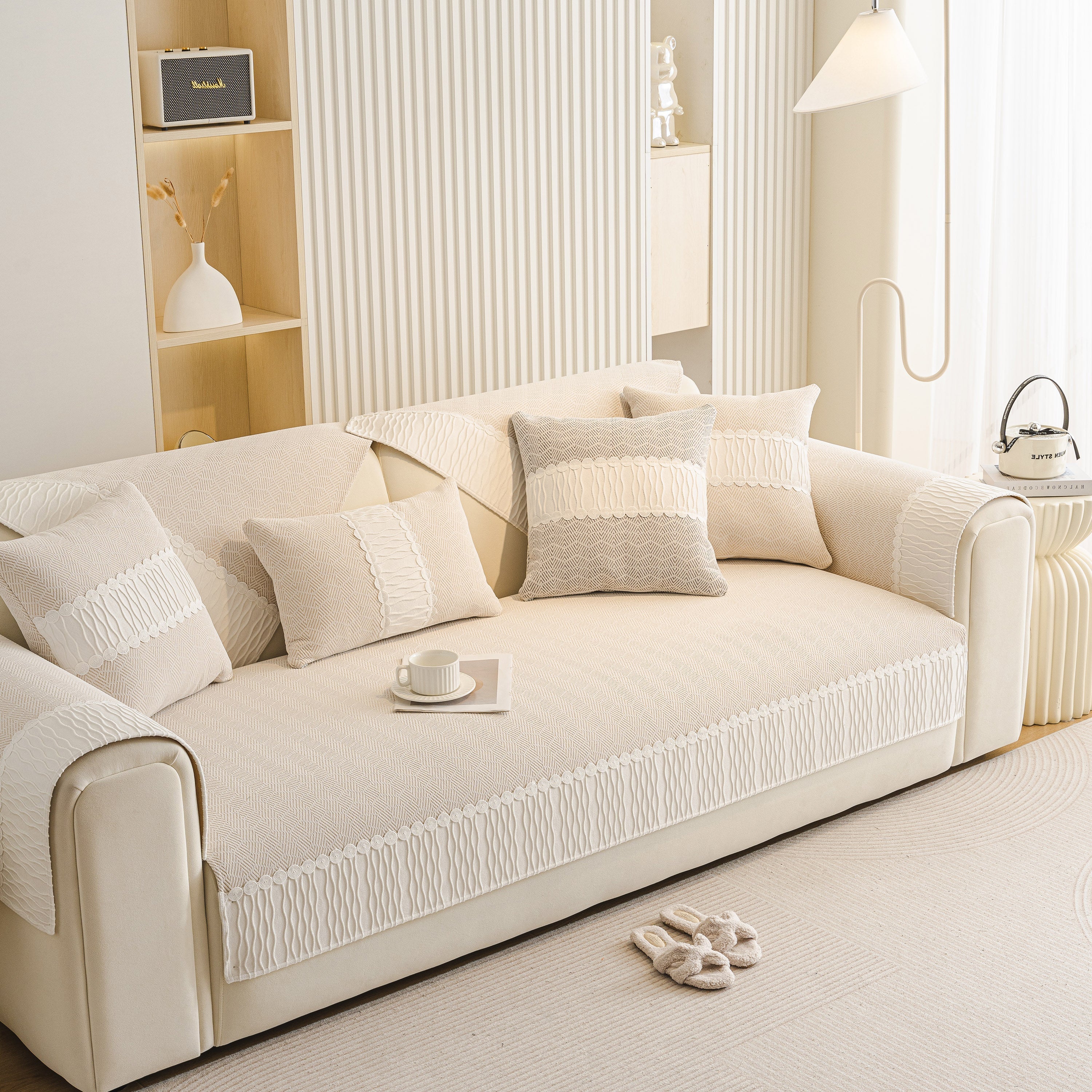 Herringbone Sofa Protector Cover, Non-Slip Couch Cover for Seat, Back & Arms - Image 20