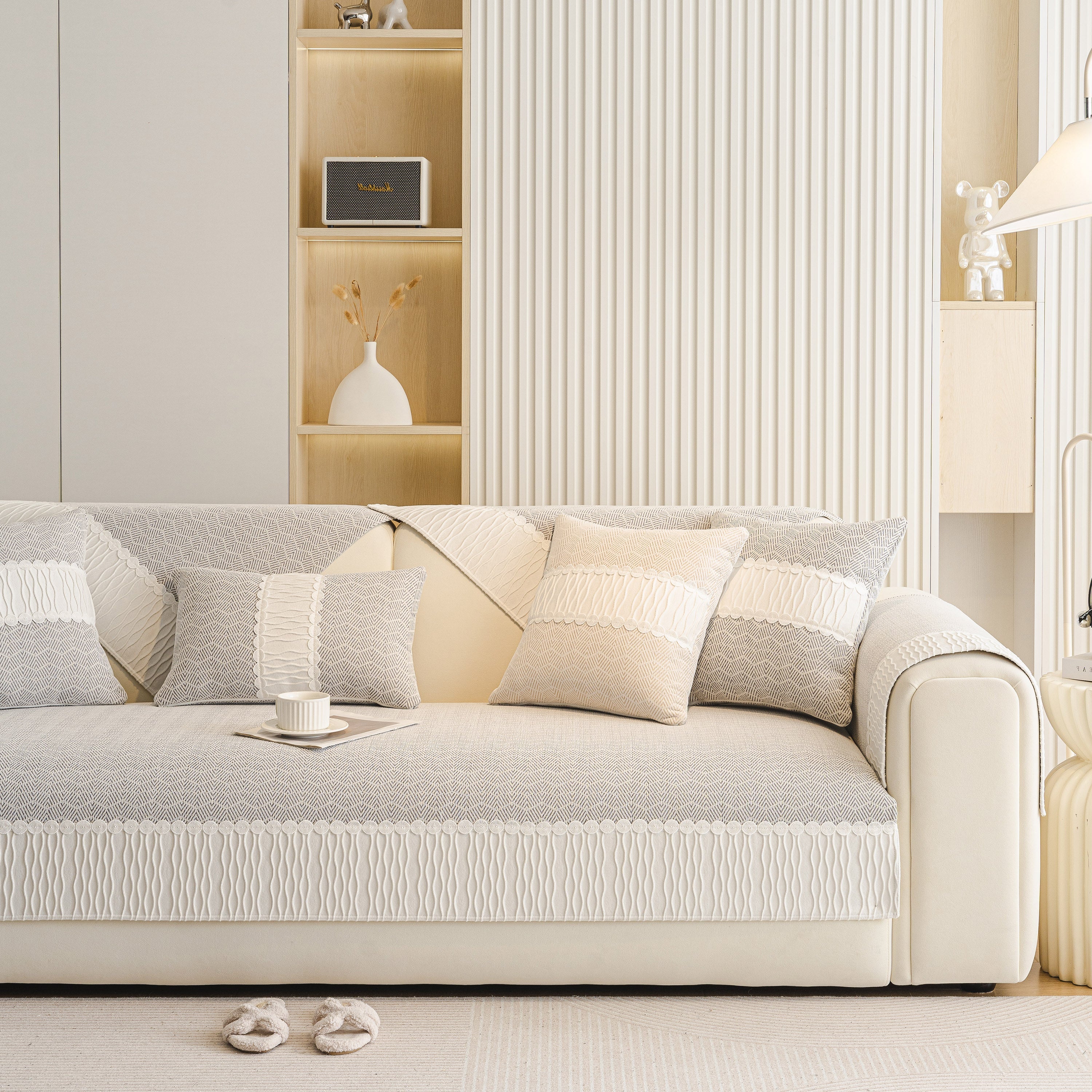 Herringbone Sofa Protector Cover, Non-Slip Couch Cover for Seat, Back & Arms - Image 31
