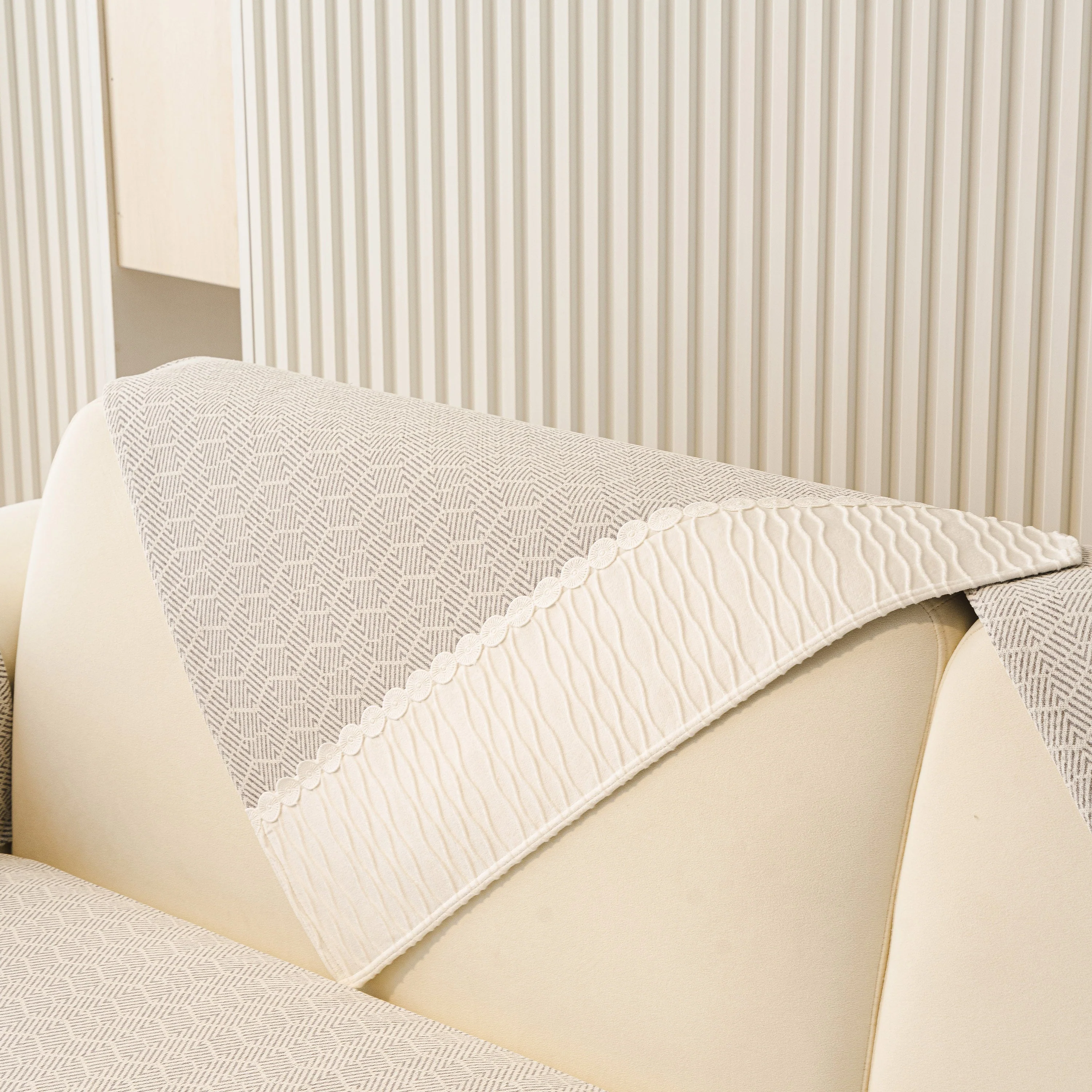 Herringbone Sofa Protector Cover, Non-Slip Couch Cover for Seat, Back & Arms - Image 32