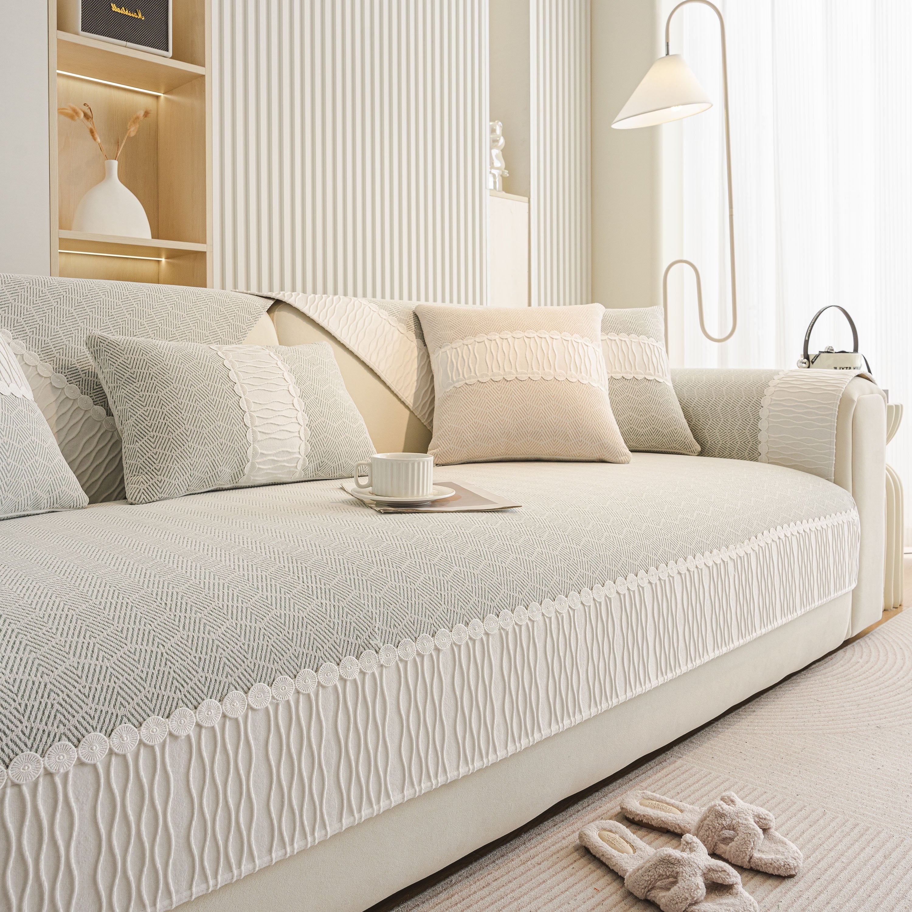 Herringbone Sofa Protector Cover, Non-Slip Couch Cover for Seat, Back & Arms - Image 34