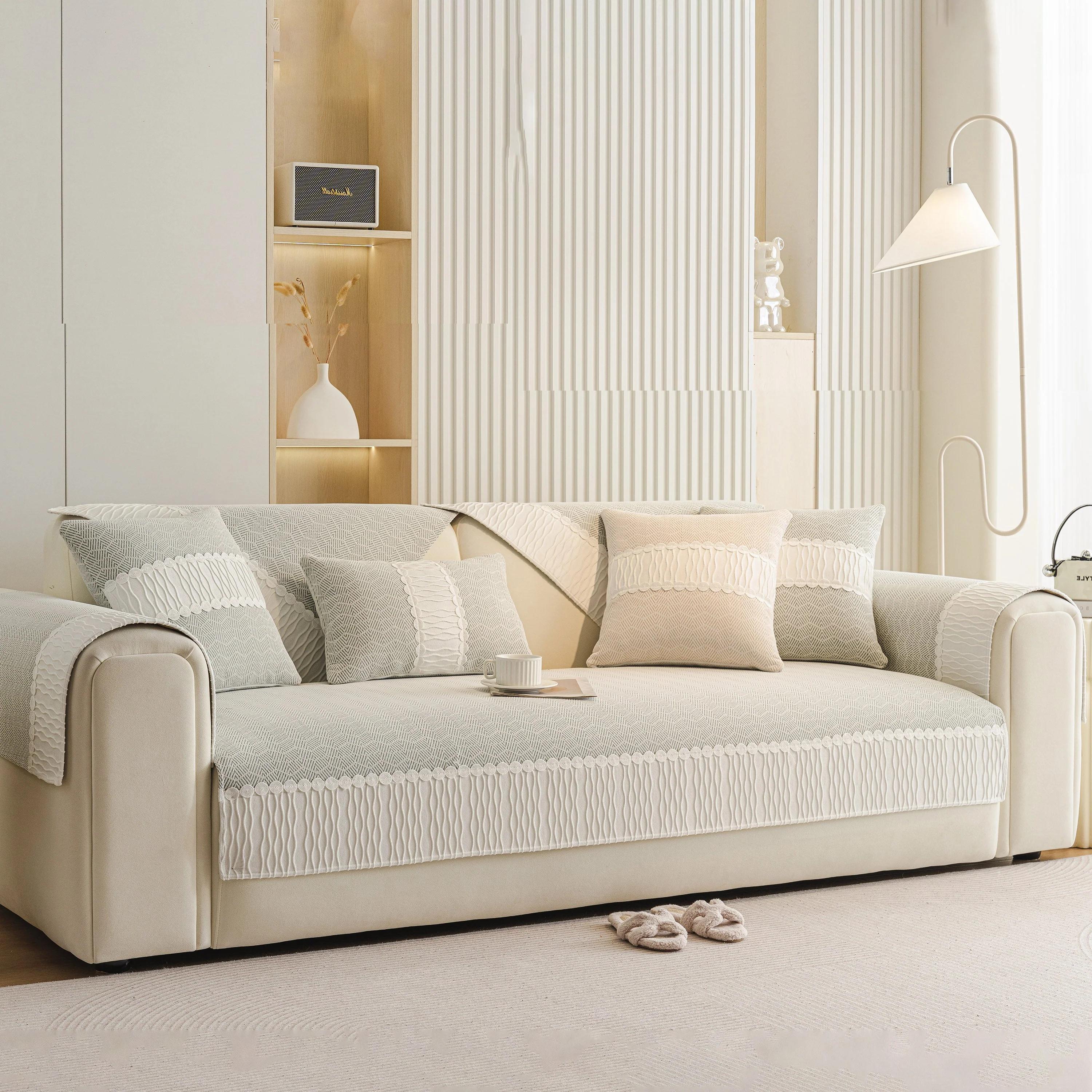 Herringbone Sofa Protector Cover, Non-Slip Couch Cover for Seat, Back & Arms - Image 40