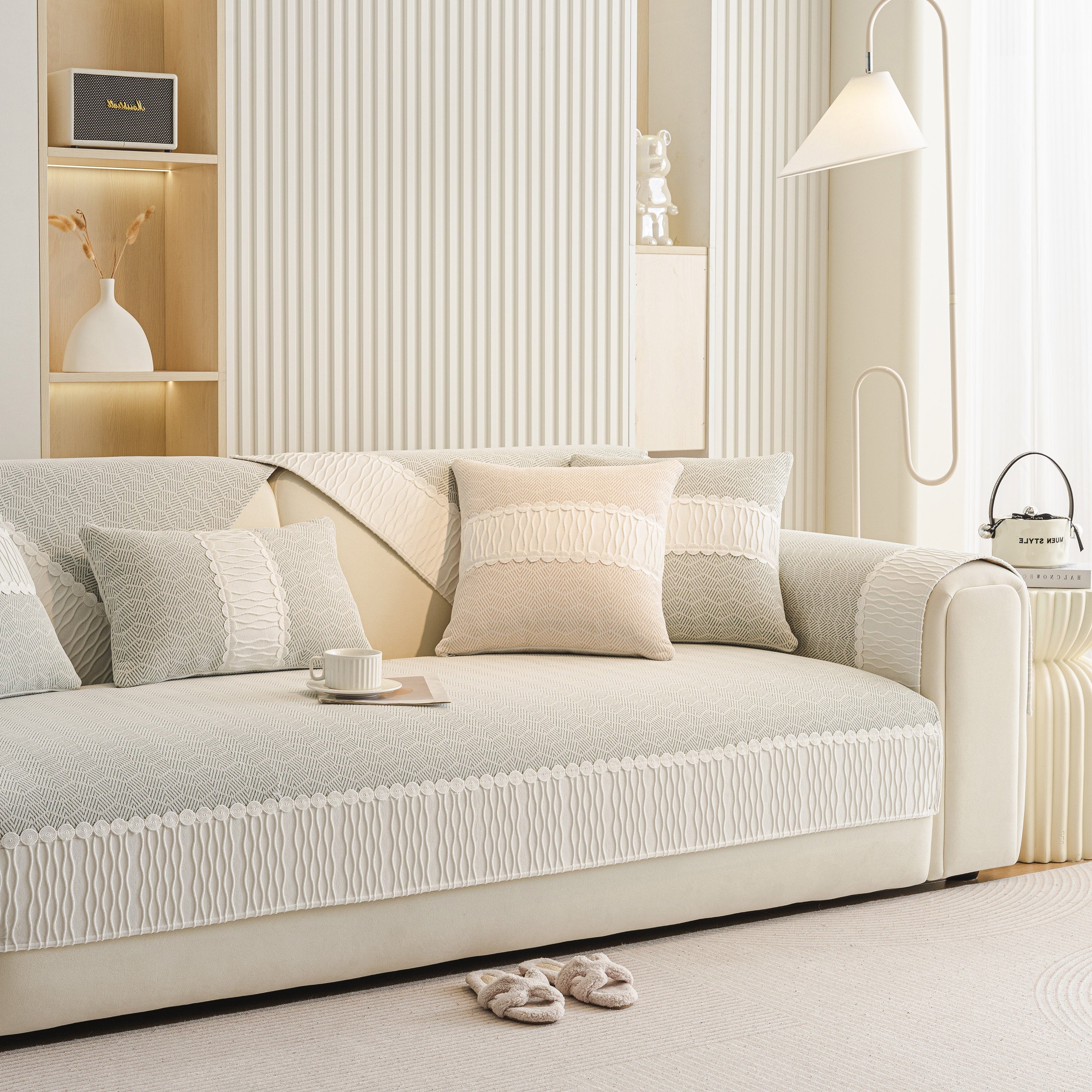 Herringbone Sofa Protector Cover, Non-Slip Couch Cover for Seat, Back & Arms - Image 53