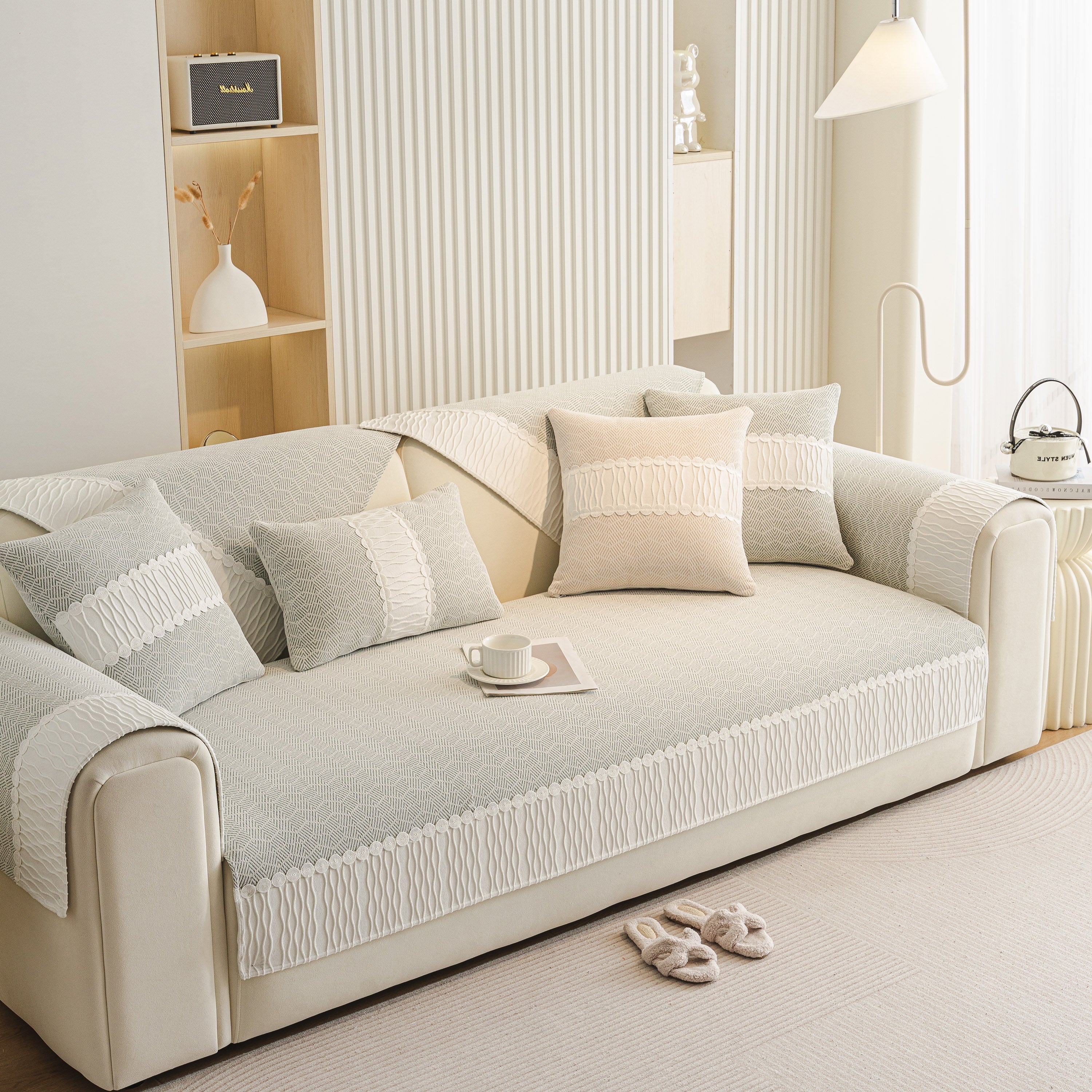 Herringbone Sofa Protector Cover, Non-Slip Couch Cover for Seat, Back & Arms - Image 57