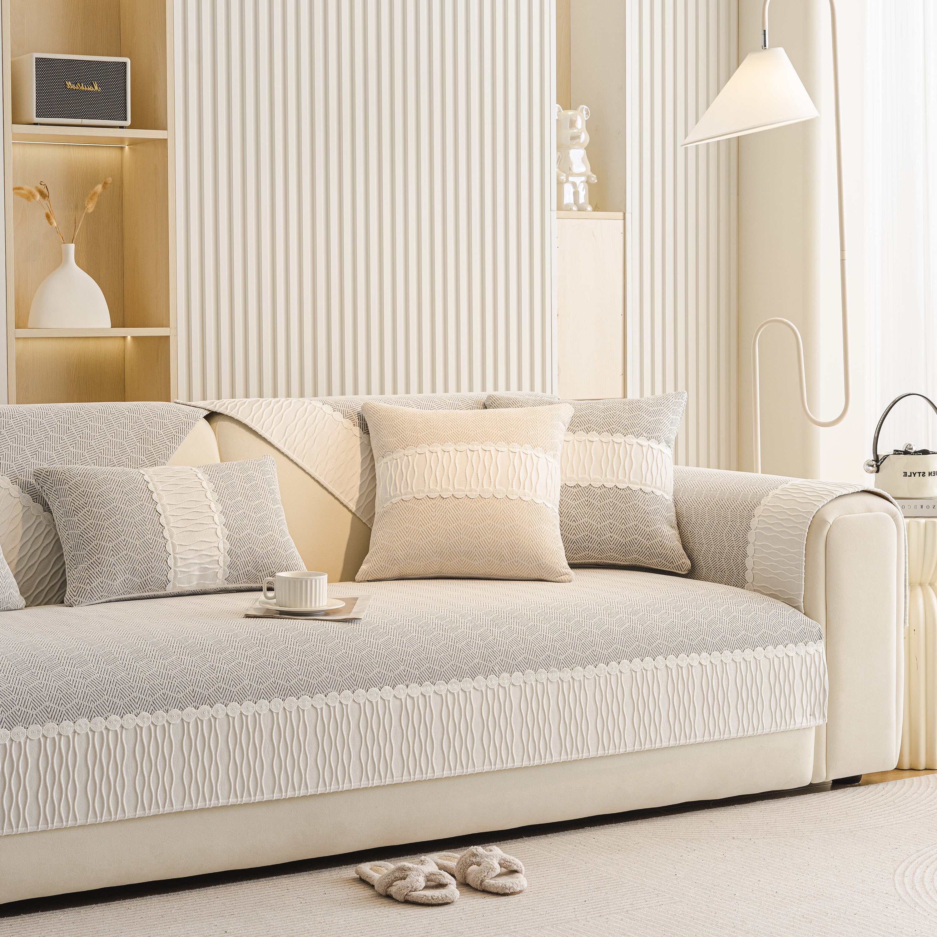 Herringbone Sofa Protector Cover, Non-Slip Couch Cover for Seat, Back & Arms - Image 60