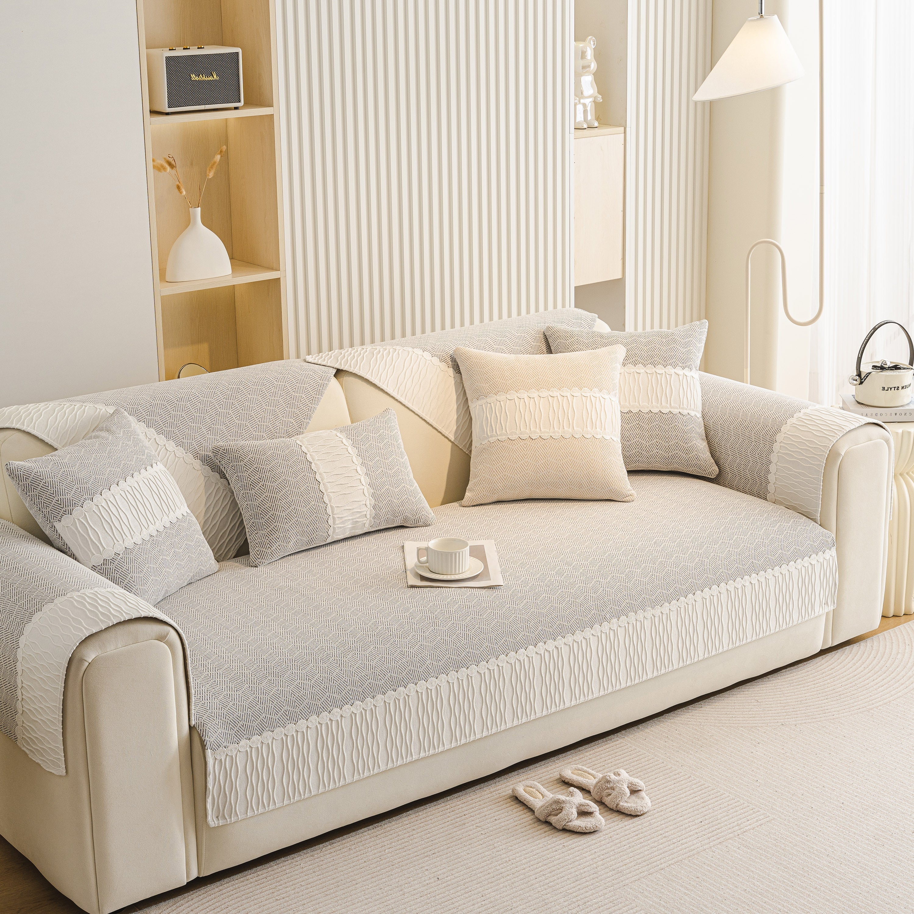 Herringbone Sofa Protector Cover, Non-Slip Couch Cover for Seat, Back & Arms - Image 64