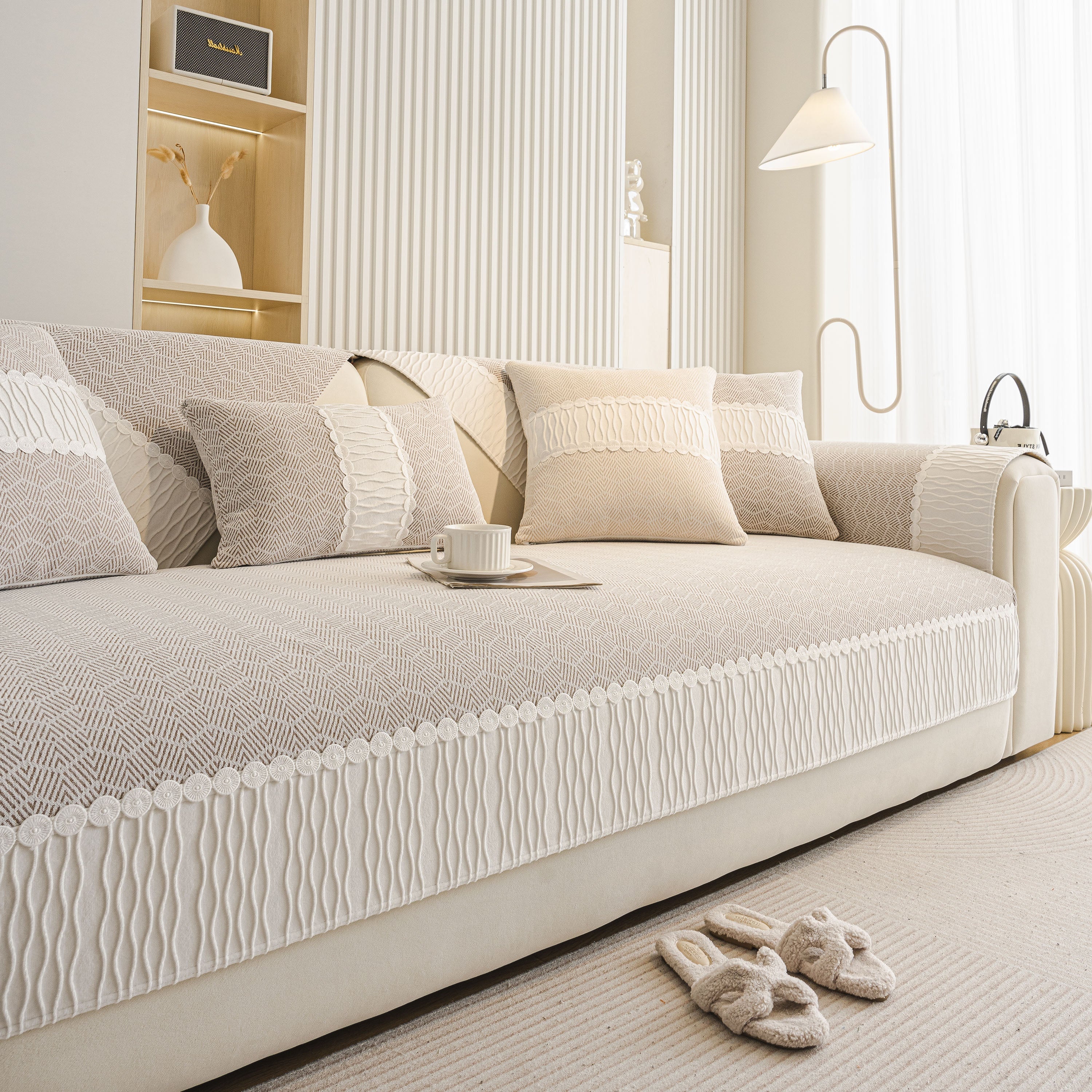 Herringbone Sofa Protector Cover, Non-Slip Couch Cover for Seat, Back & Arms - Image 67