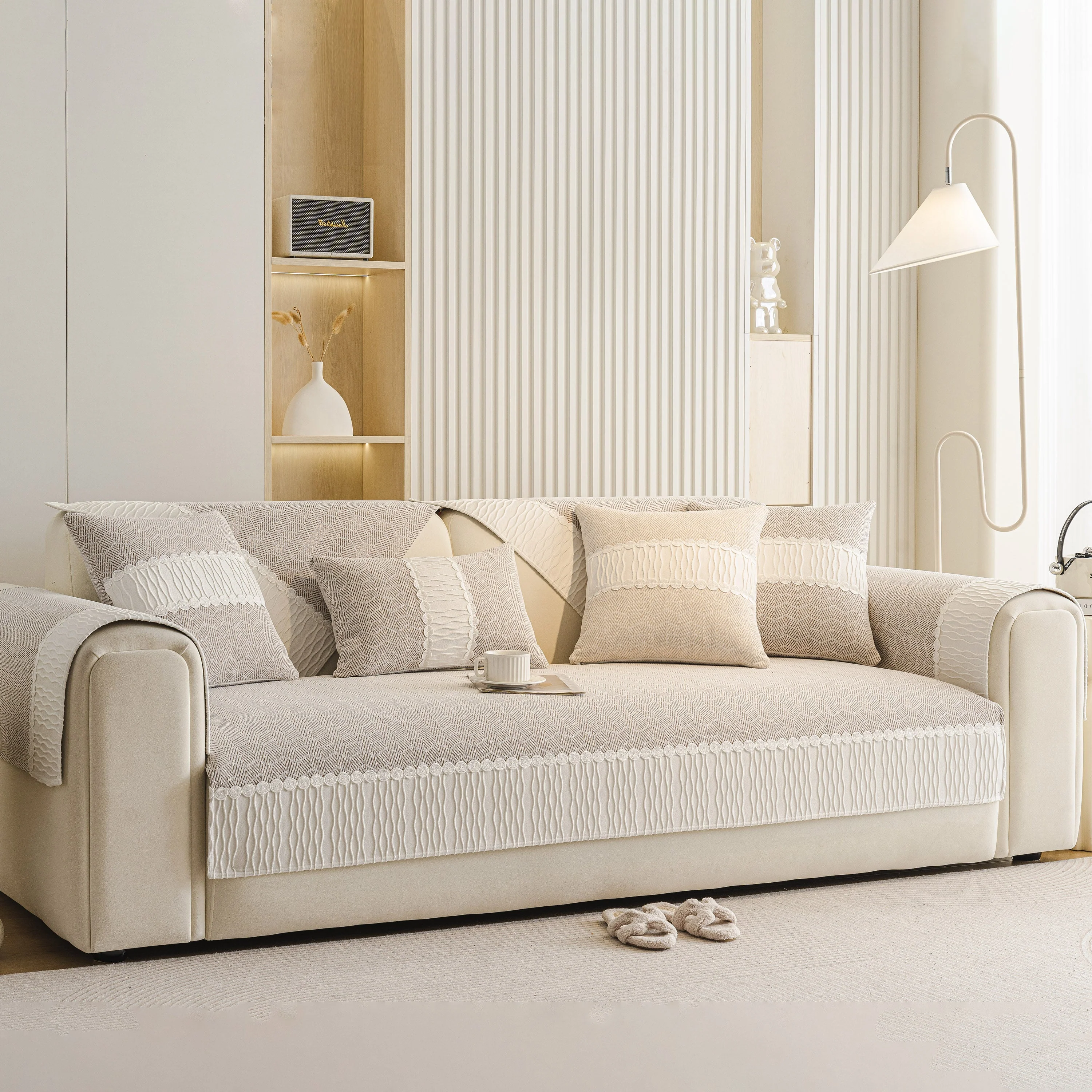 Herringbone Sofa Protector Cover, Non-Slip Couch Cover for Seat, Back & Arms - Image 72