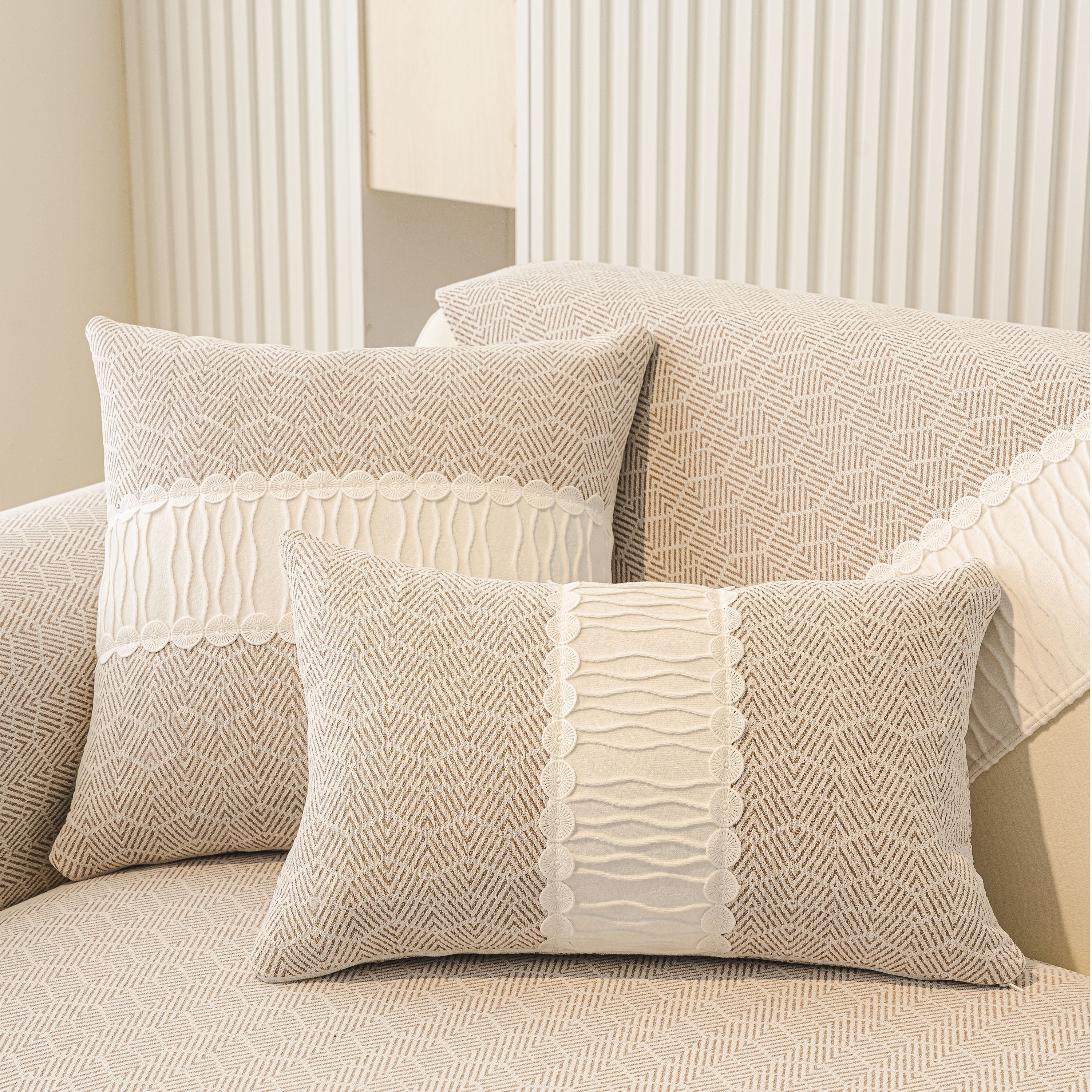 Herringbone Sofa Protector Cover, Non-Slip Couch Cover for Seat, Back & Arms - Image 82