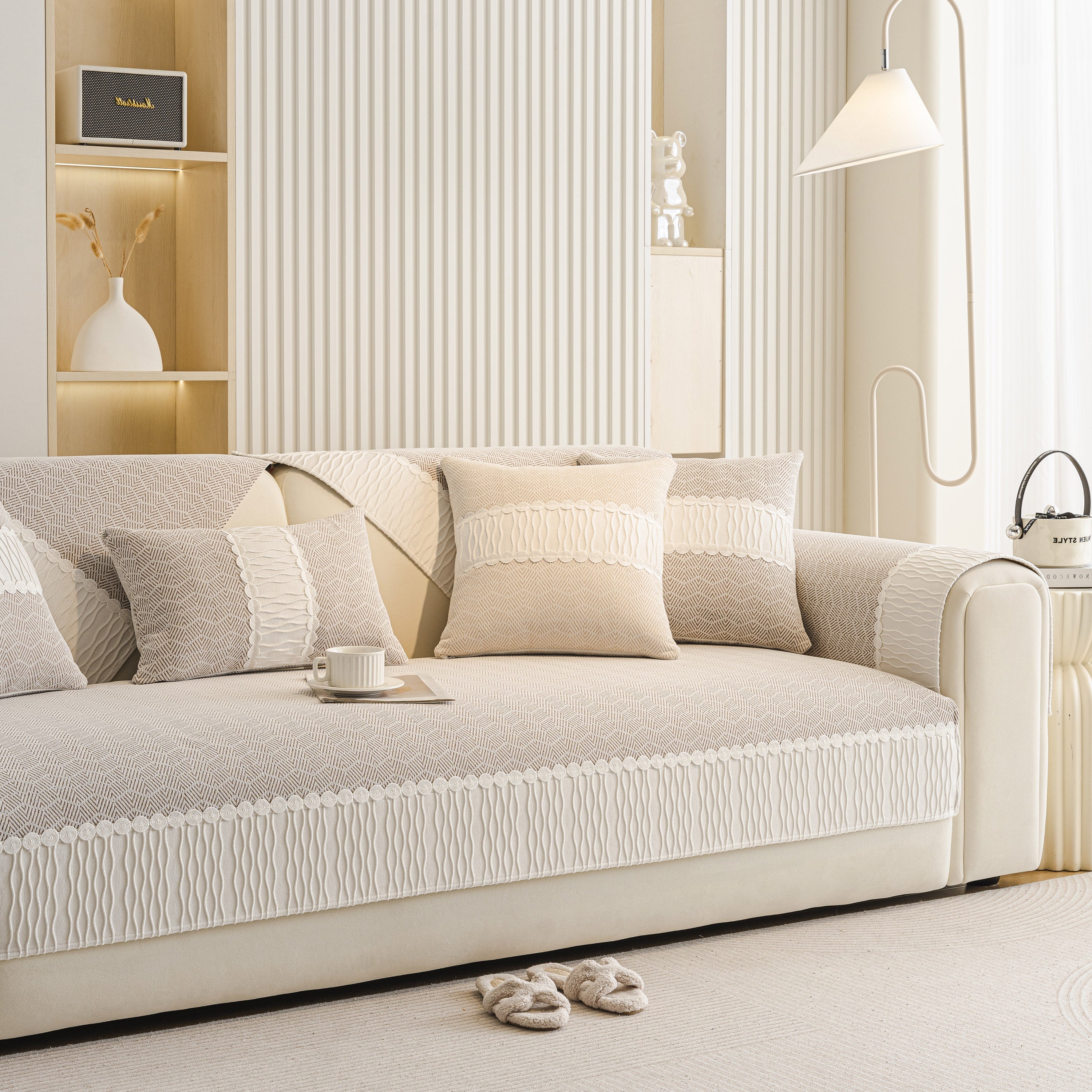 Herringbone Sofa Protector Cover, Non-Slip Couch Cover for Seat, Back & Arms - Image 83