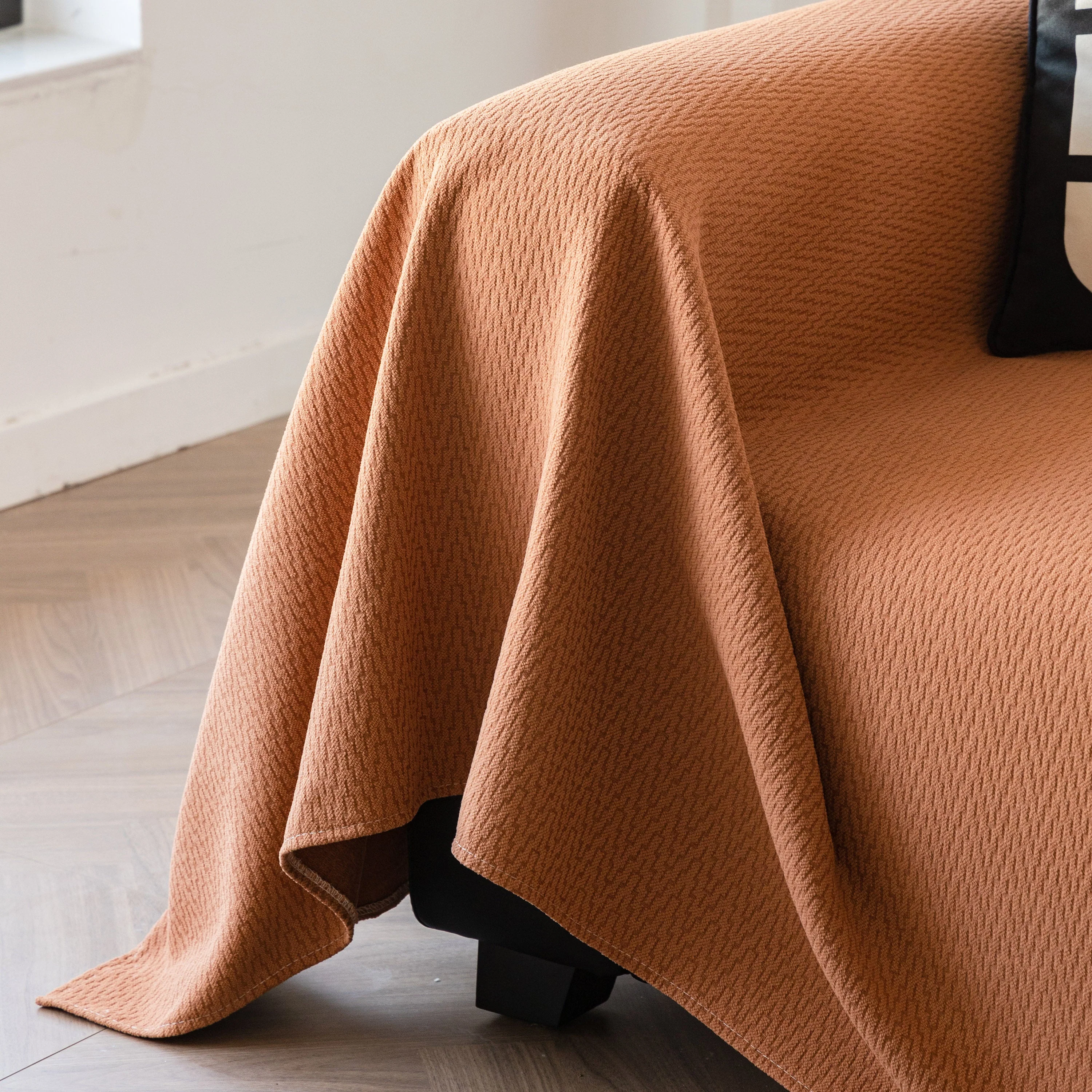 Herringbone Textured Sofa Throw Blanket, Durable Pet Friendly Modern Couch Slipcover - Image 41