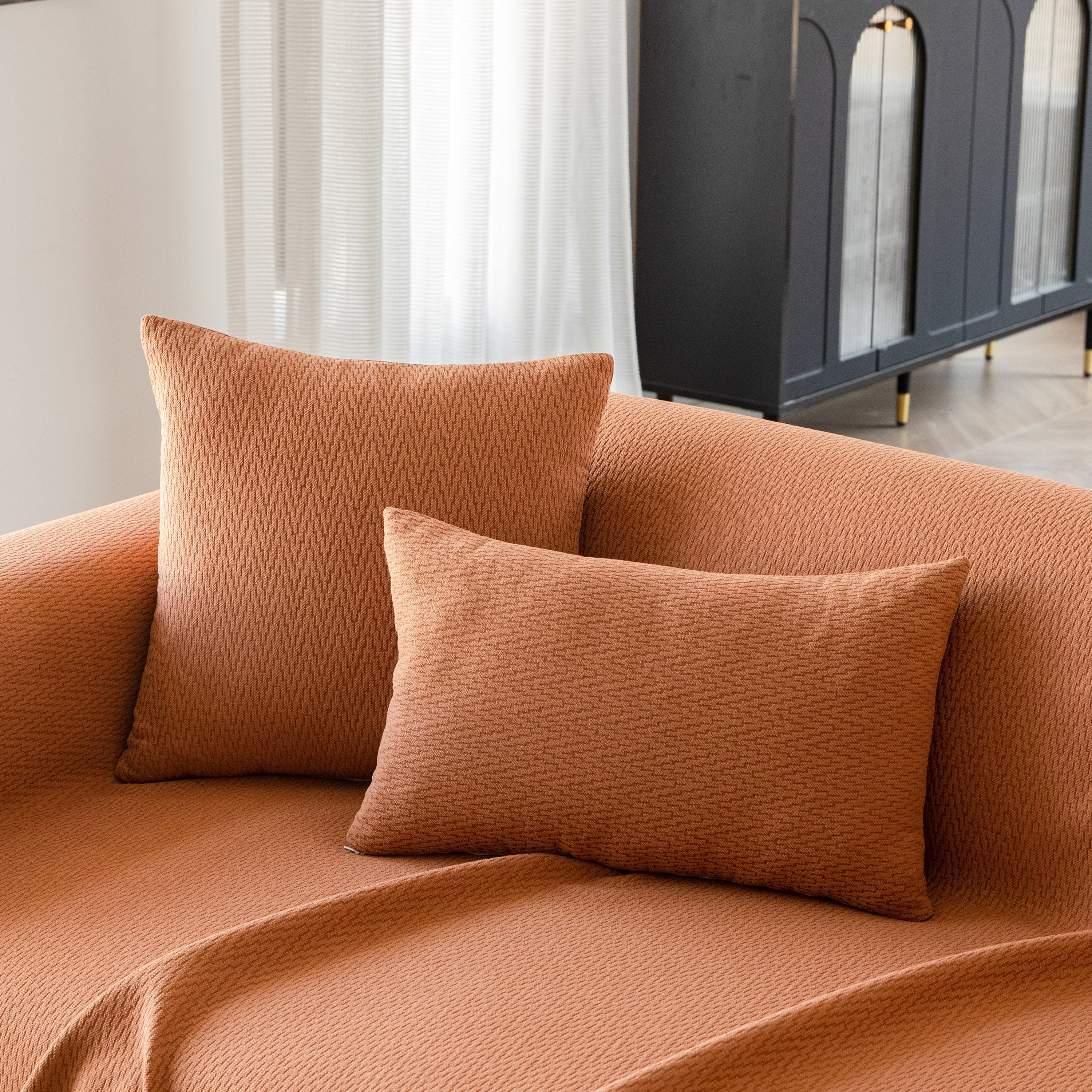 Herringbone Textured Sofa Throw Blanket, Durable Pet Friendly Modern Couch Slipcover - Image 46