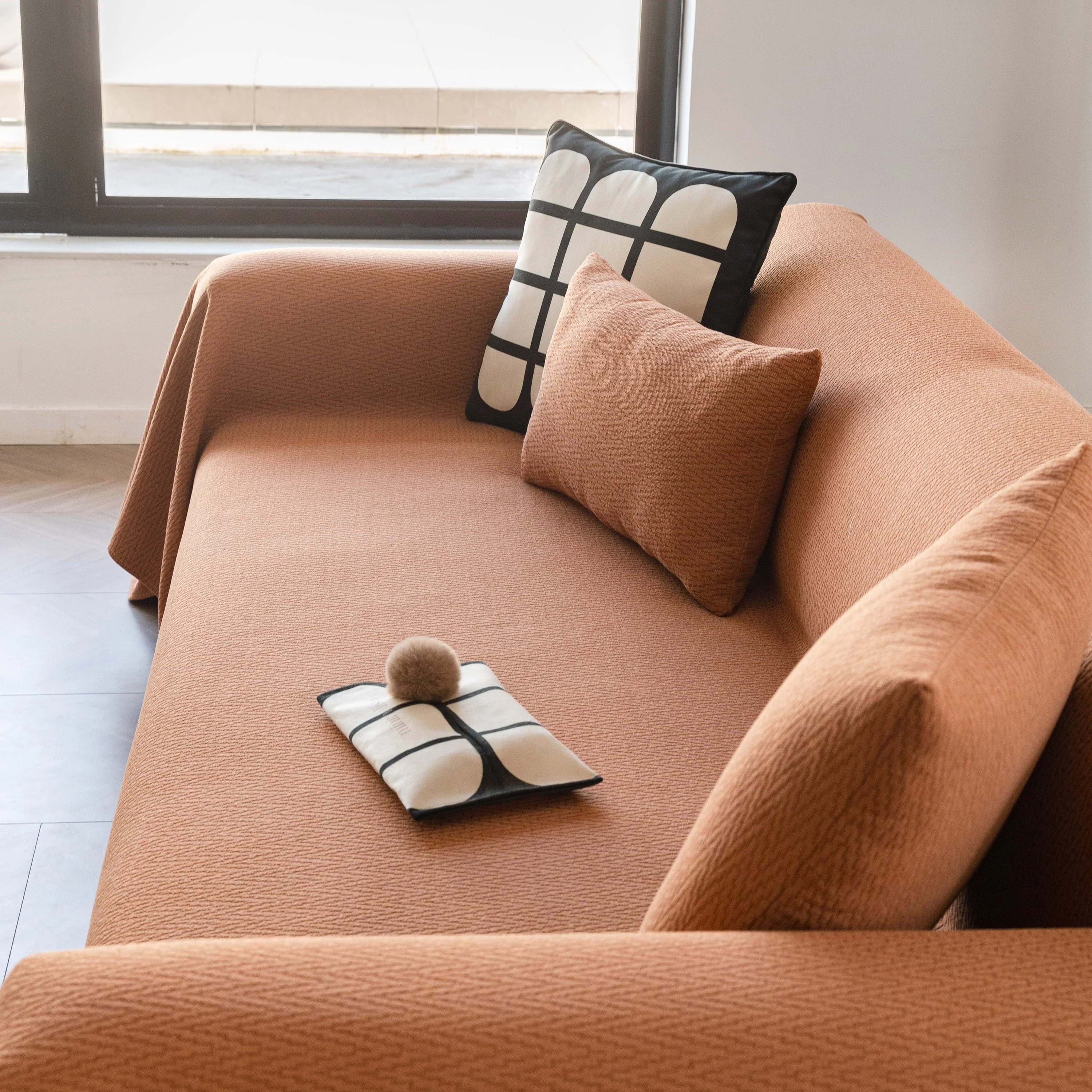 Herringbone Textured Sofa Throw Blanket, Durable Pet Friendly Modern Couch Slipcover - Image 50