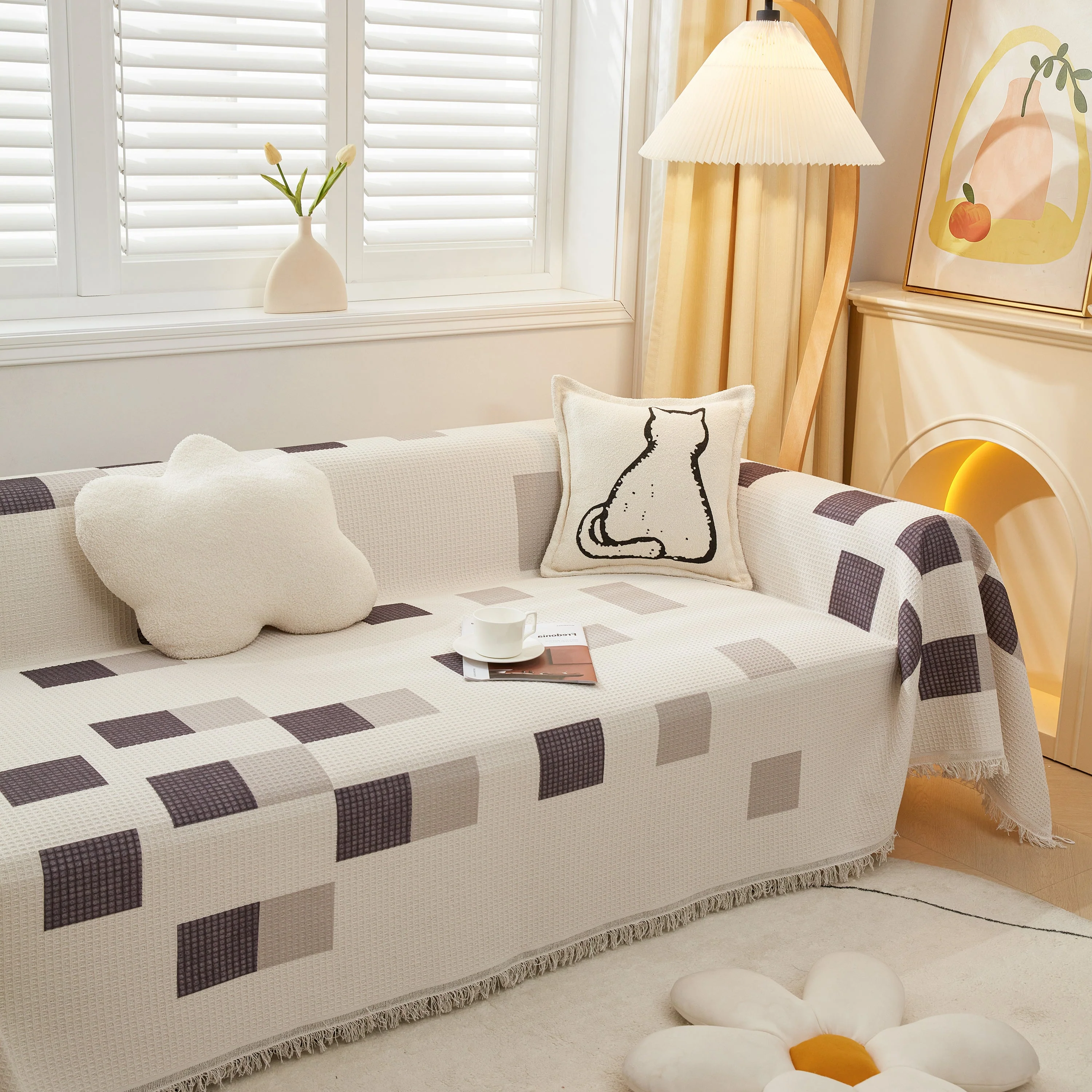 High-Quality Fabric Non-Slip Sofa Cover Throw, Throw Blankets for Couch, Furniture Covers for Pets - Image 45