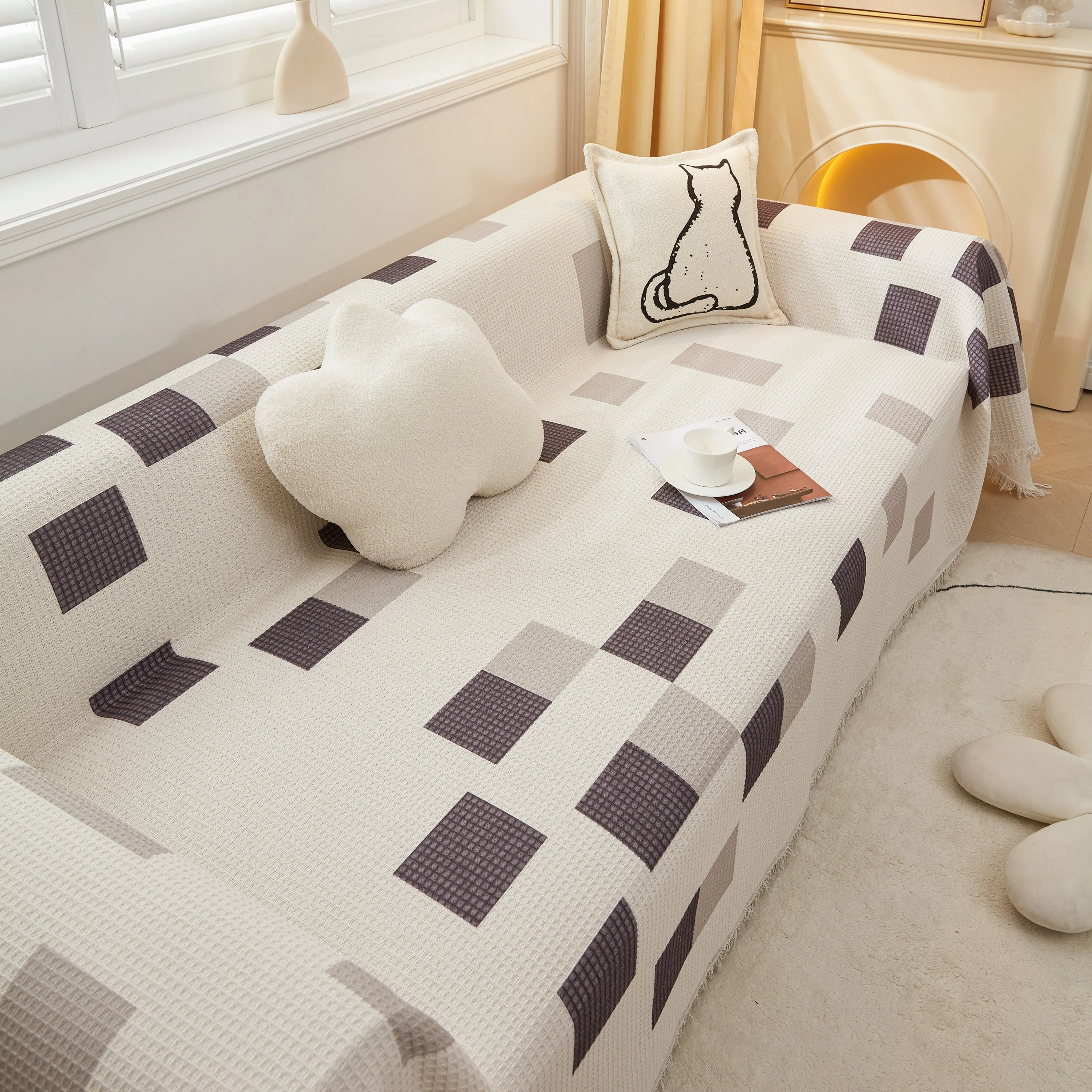 High-Quality Fabric Non-Slip Sofa Cover Throw, Throw Blankets for Couch, Furniture Covers for Pets - Image 48