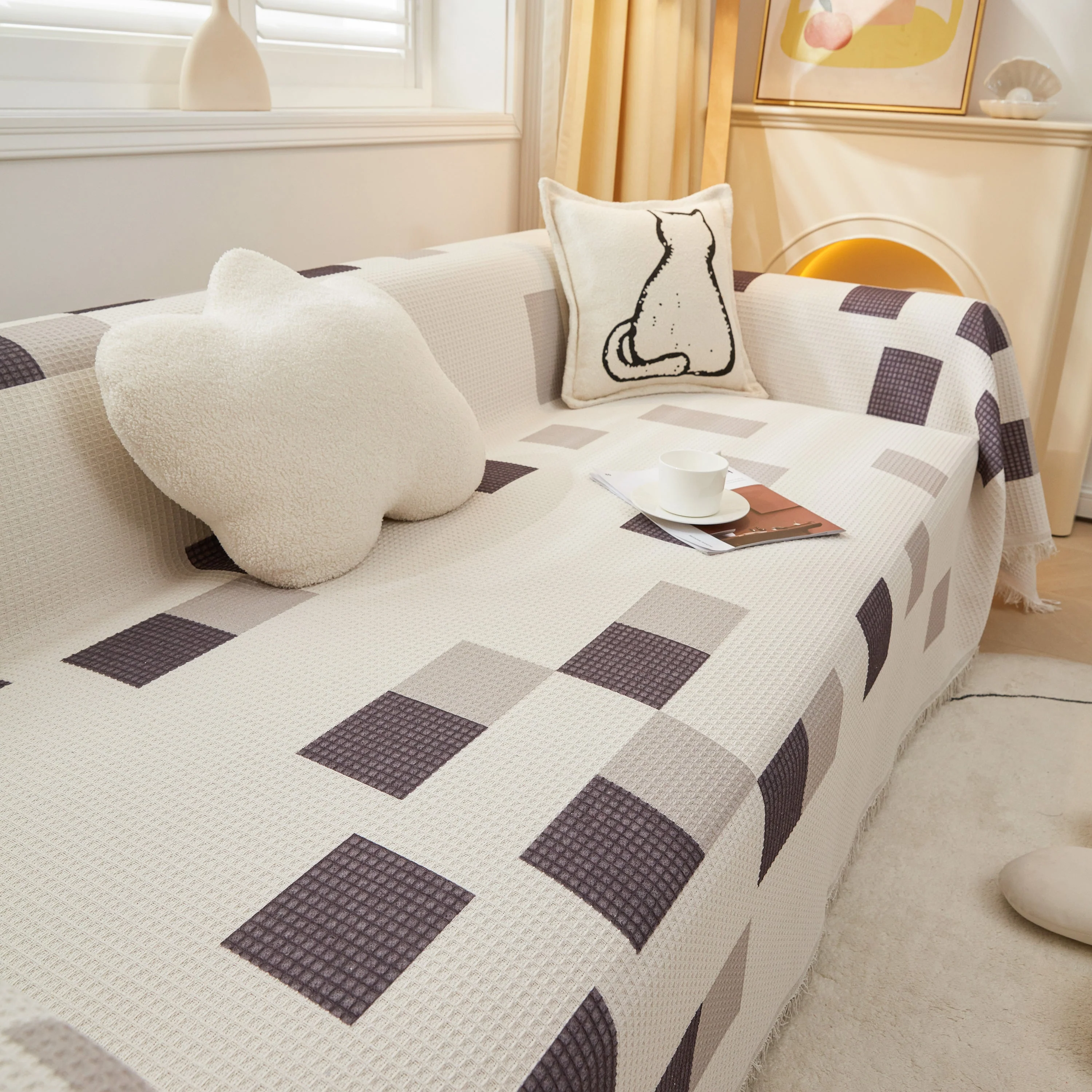 High-Quality Fabric Non-Slip Sofa Cover Throw, Throw Blankets for Couch, Furniture Covers for Pets - Image 50