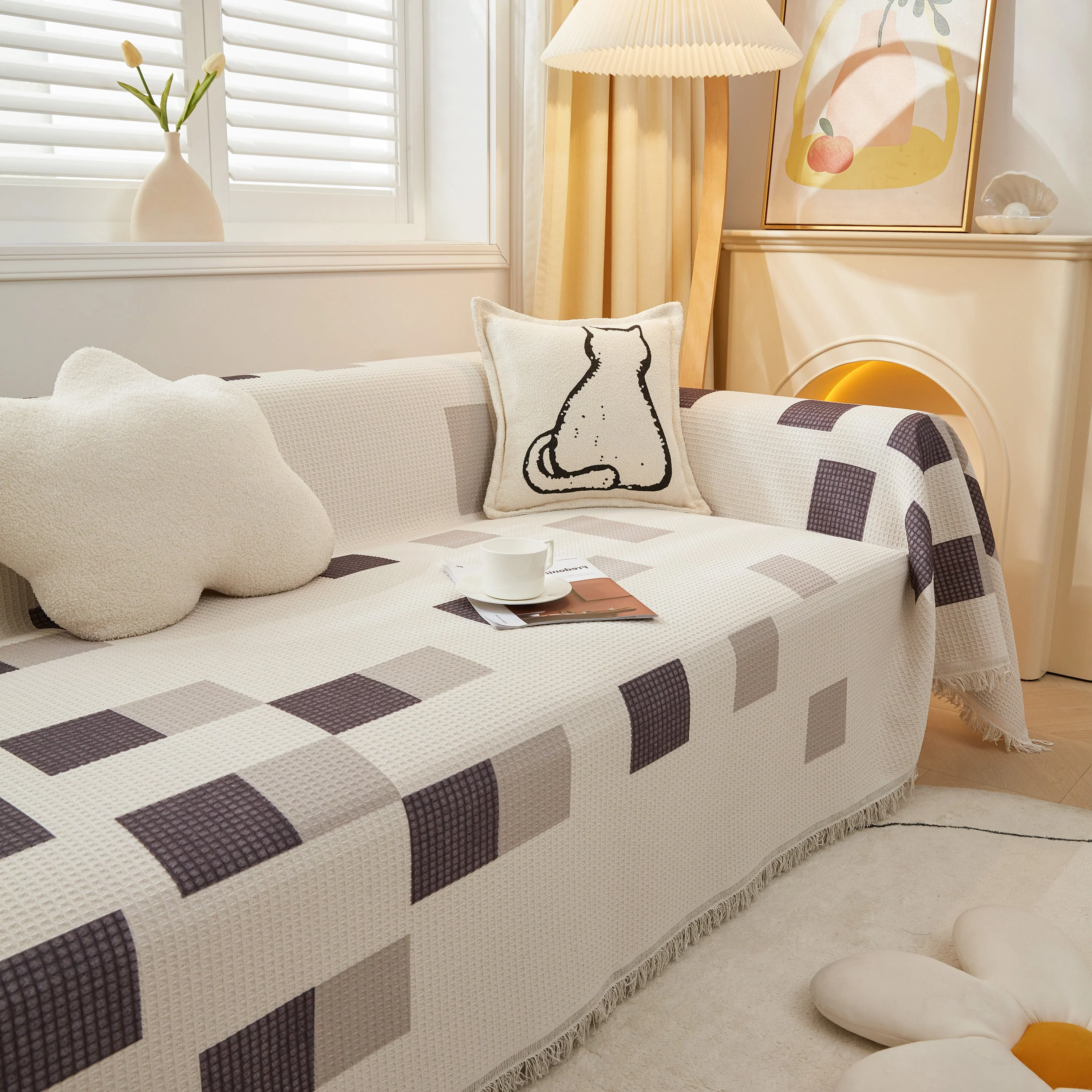 High-Quality Fabric Non-Slip Sofa Cover Throw, Throw Blankets for Couch, Furniture Covers for Pets - Image 51