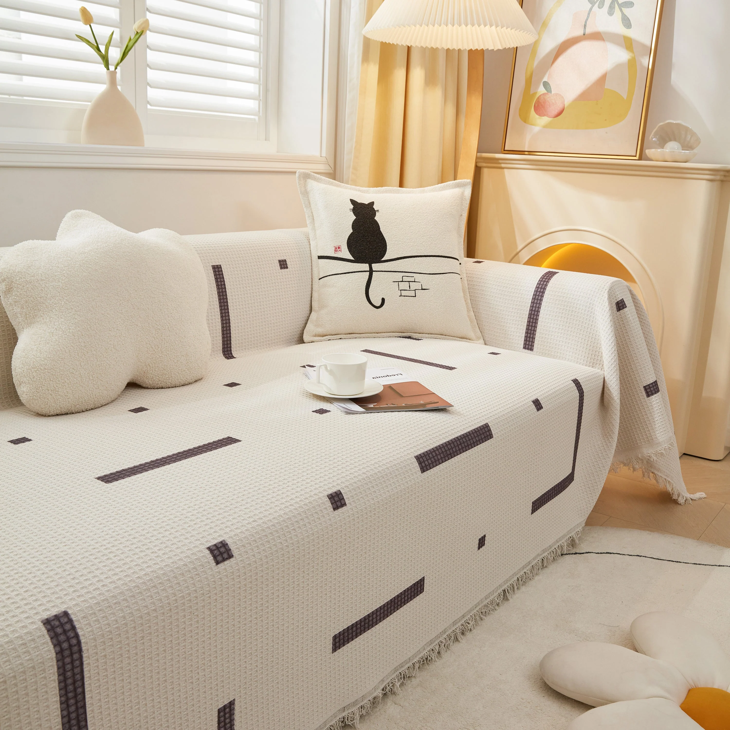 High-Quality Fabric Non-Slip Sofa Cover Throw, Throw Blankets for Couch, Furniture Covers for Pets - Image 69