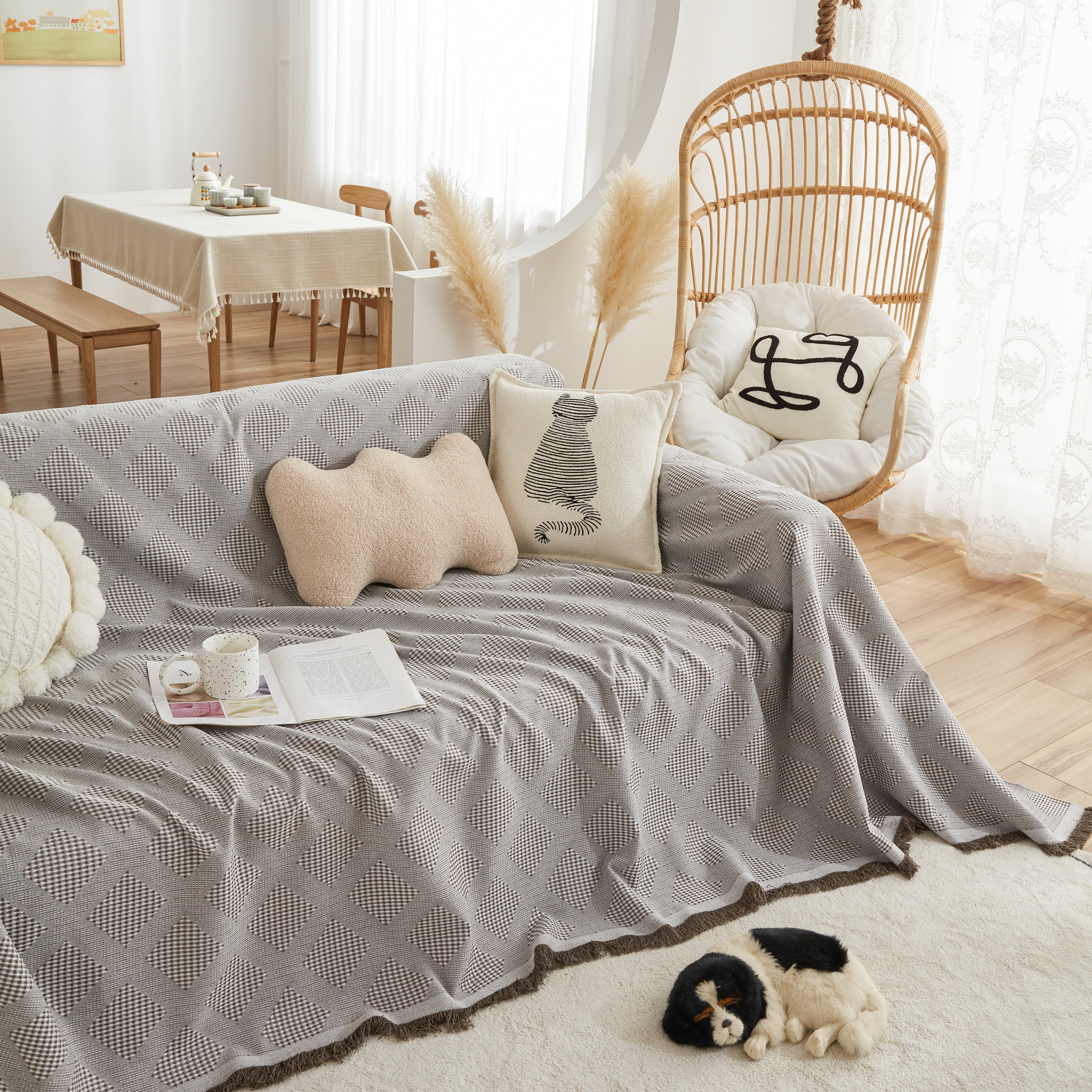 High-Quality Polyester Fabric Sofa Throw, Couch Cover Blanket Throw, Couch Protector for Pets - Image 100