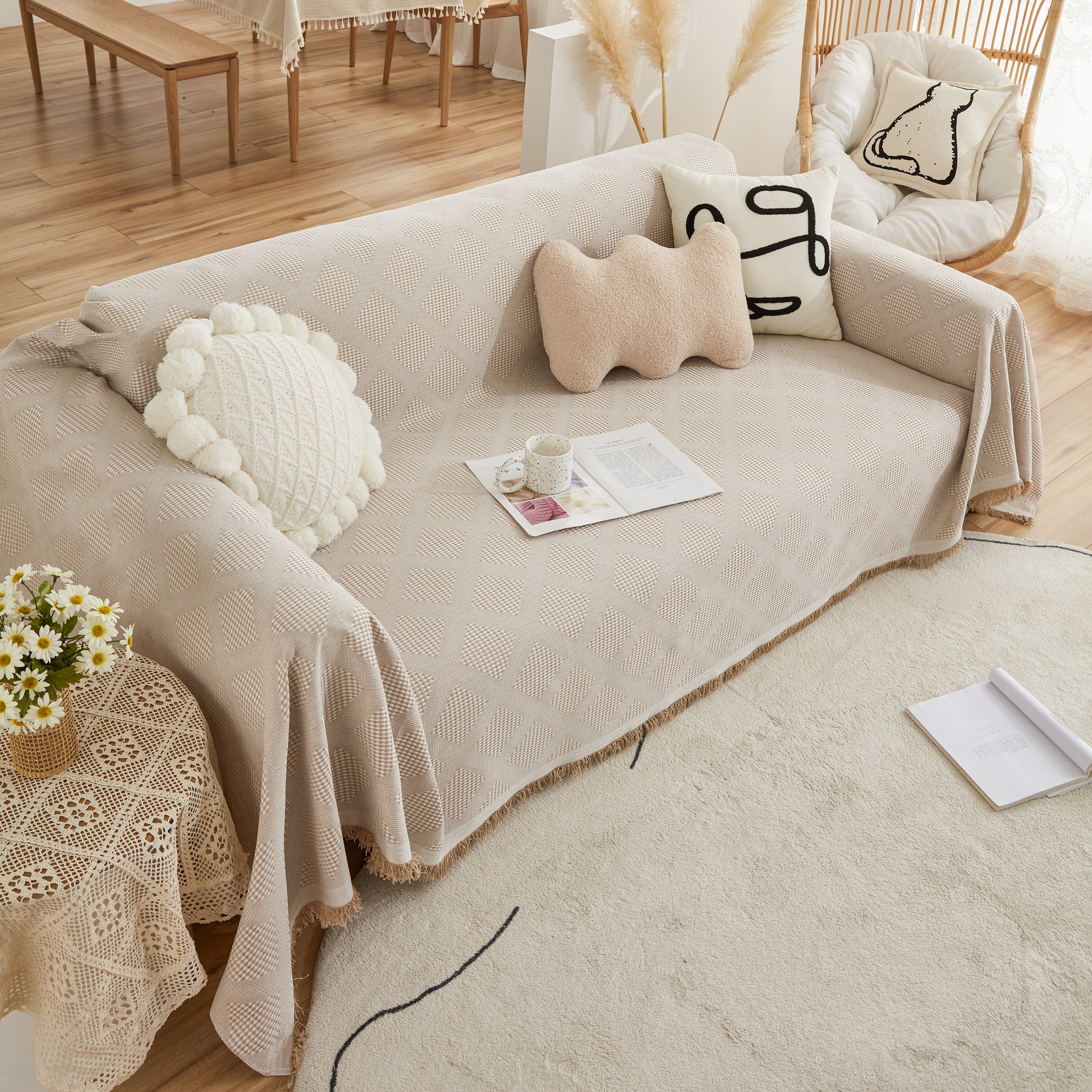 High-Quality Polyester Fabric Sofa Throw, Couch Cover Blanket Throw, Couch Protector for Pets - Image 11