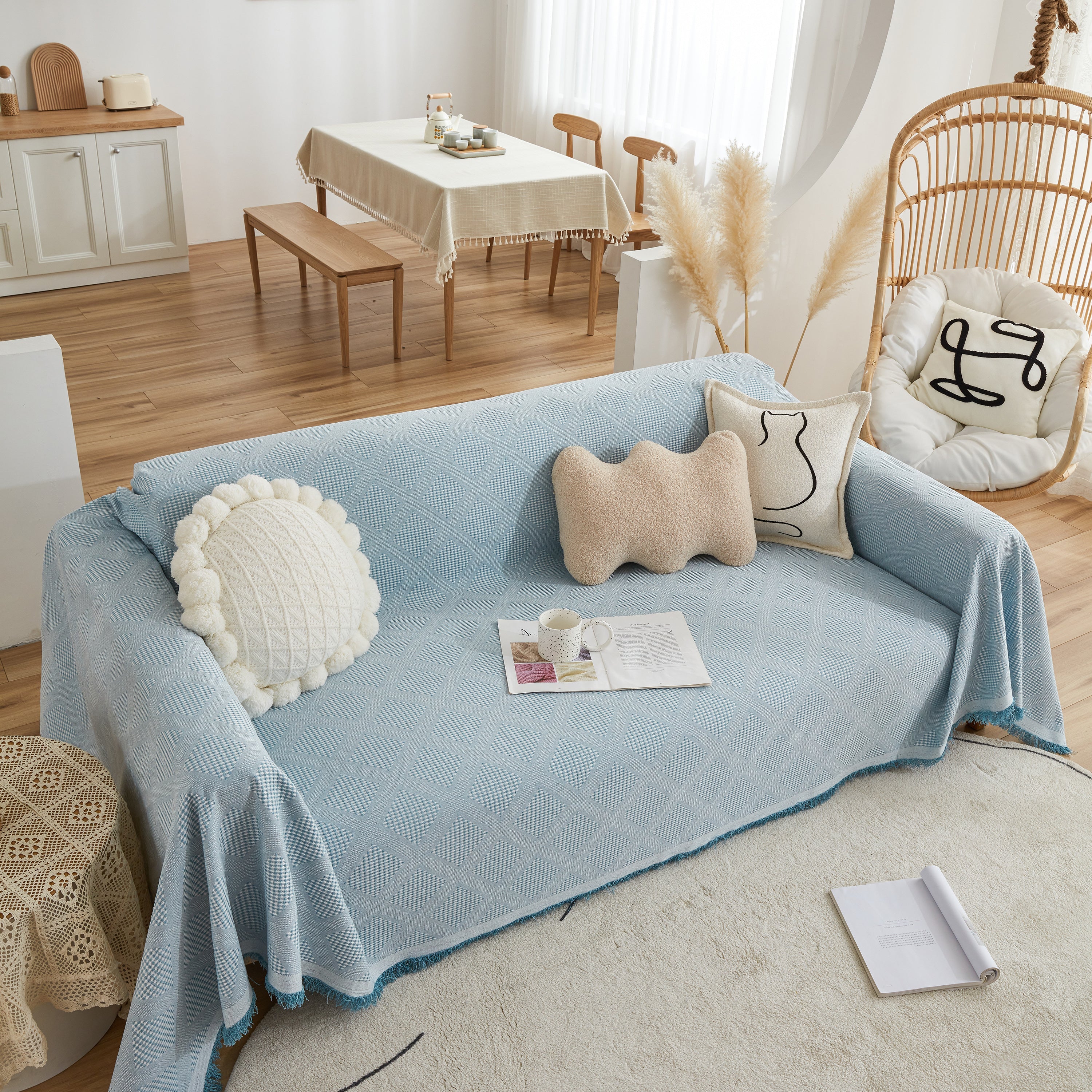 High-Quality Polyester Fabric Sofa Throw, Couch Cover Blanket Throw, Couch Protector for Pets - Image 18