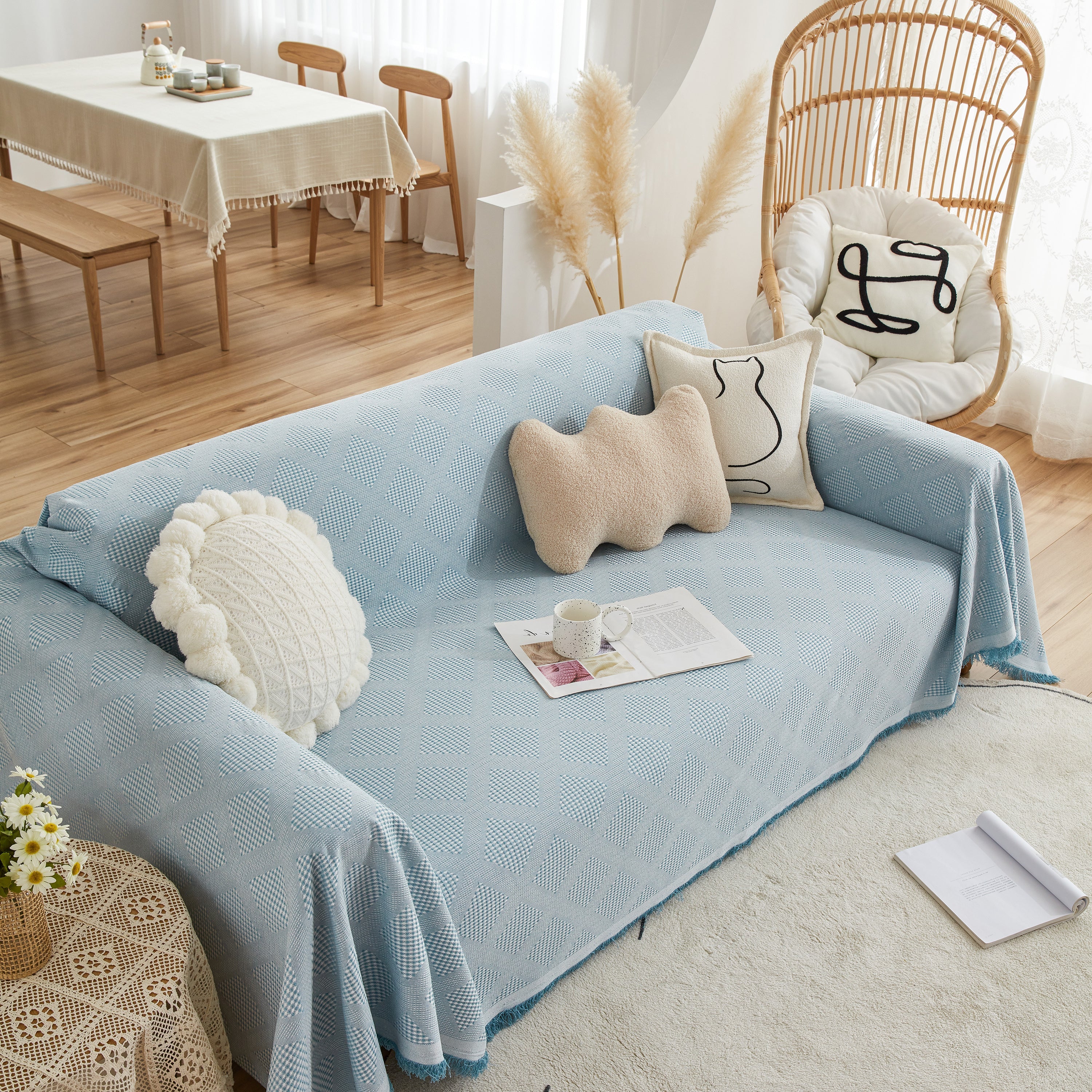High-Quality Polyester Fabric Sofa Throw, Couch Cover Blanket Throw, Couch Protector for Pets - Image 19