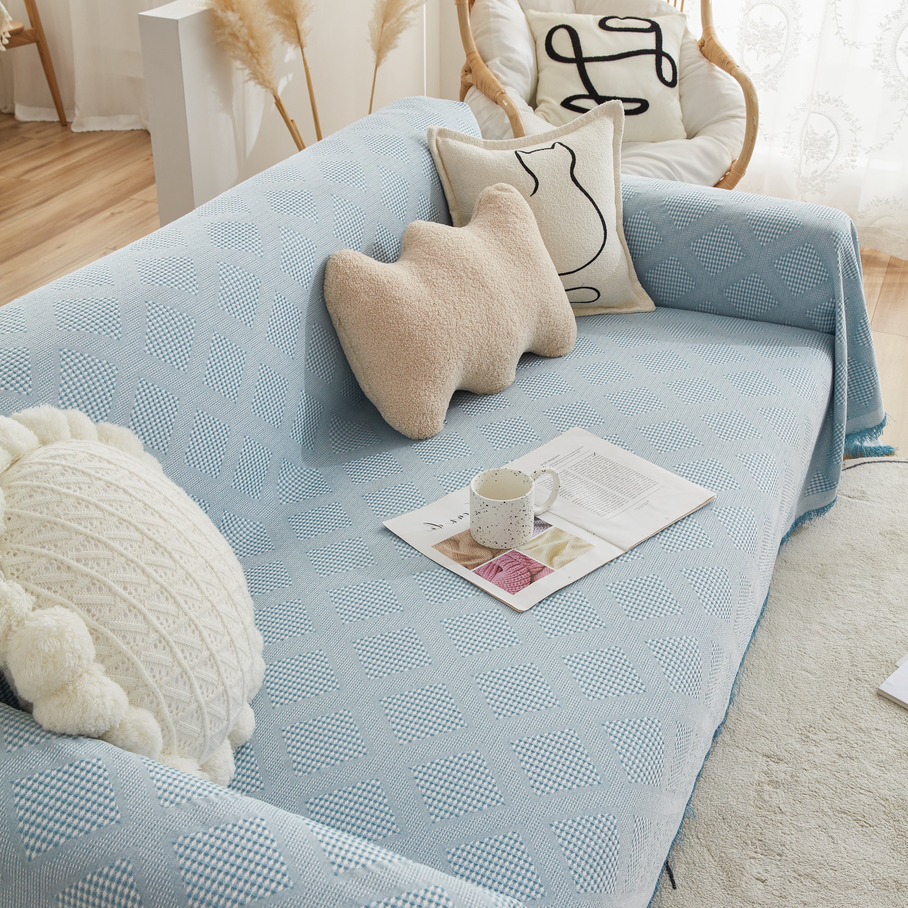 High-Quality Polyester Fabric Sofa Throw, Couch Cover Blanket Throw, Couch Protector for Pets - Image 20