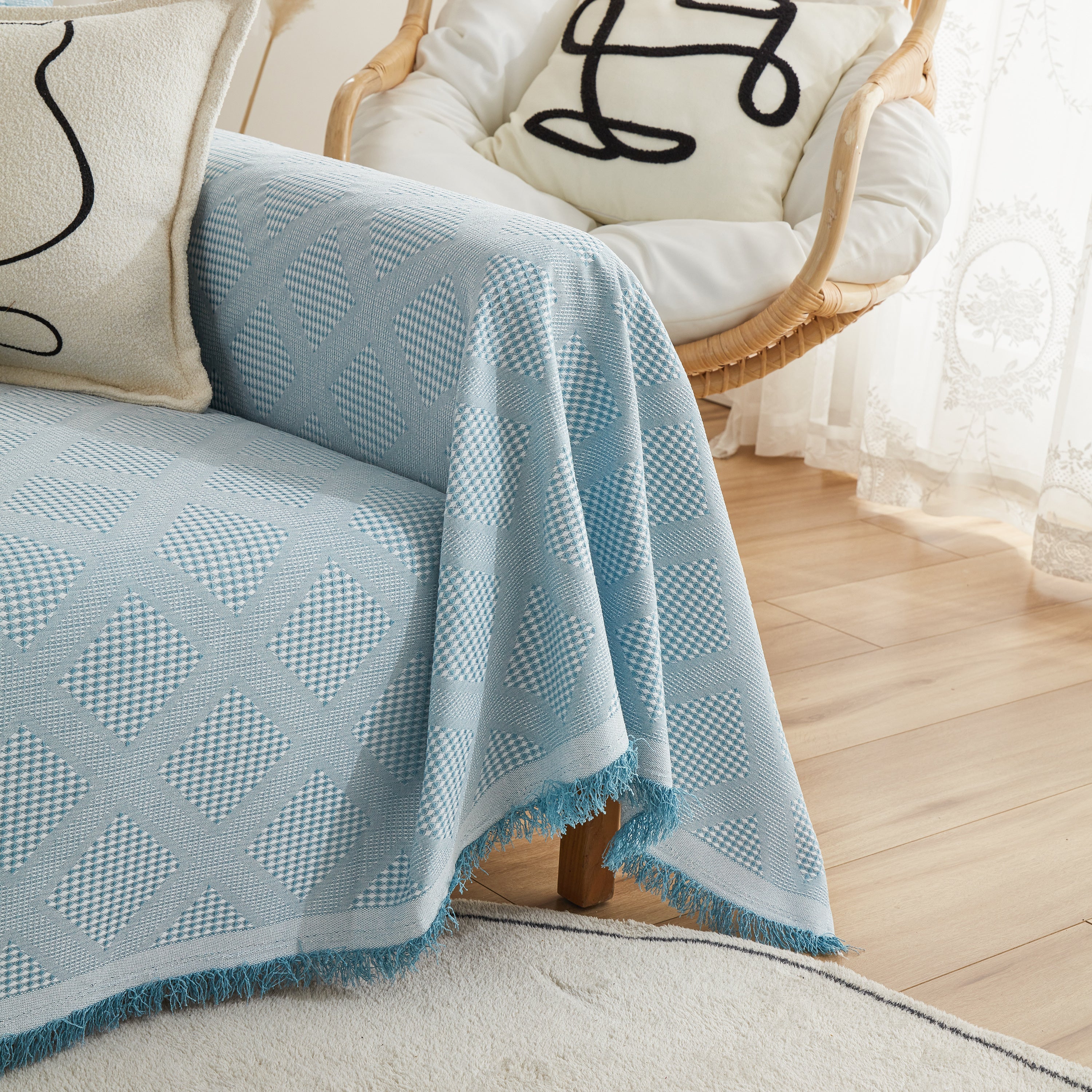 High-Quality Polyester Fabric Sofa Throw, Couch Cover Blanket Throw, Couch Protector for Pets - Image 28
