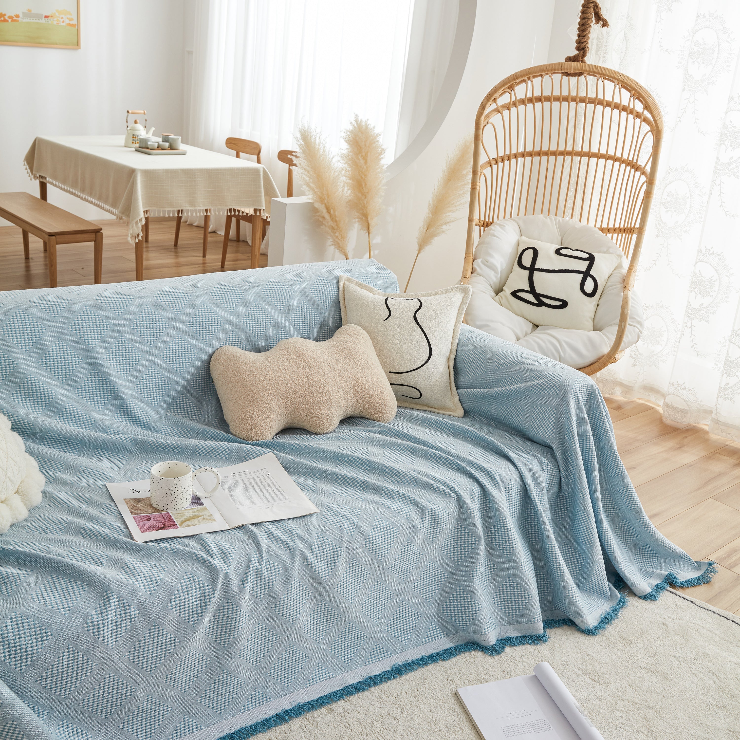 High-Quality Polyester Fabric Sofa Throw, Couch Cover Blanket Throw, Couch Protector for Pets - Image 31