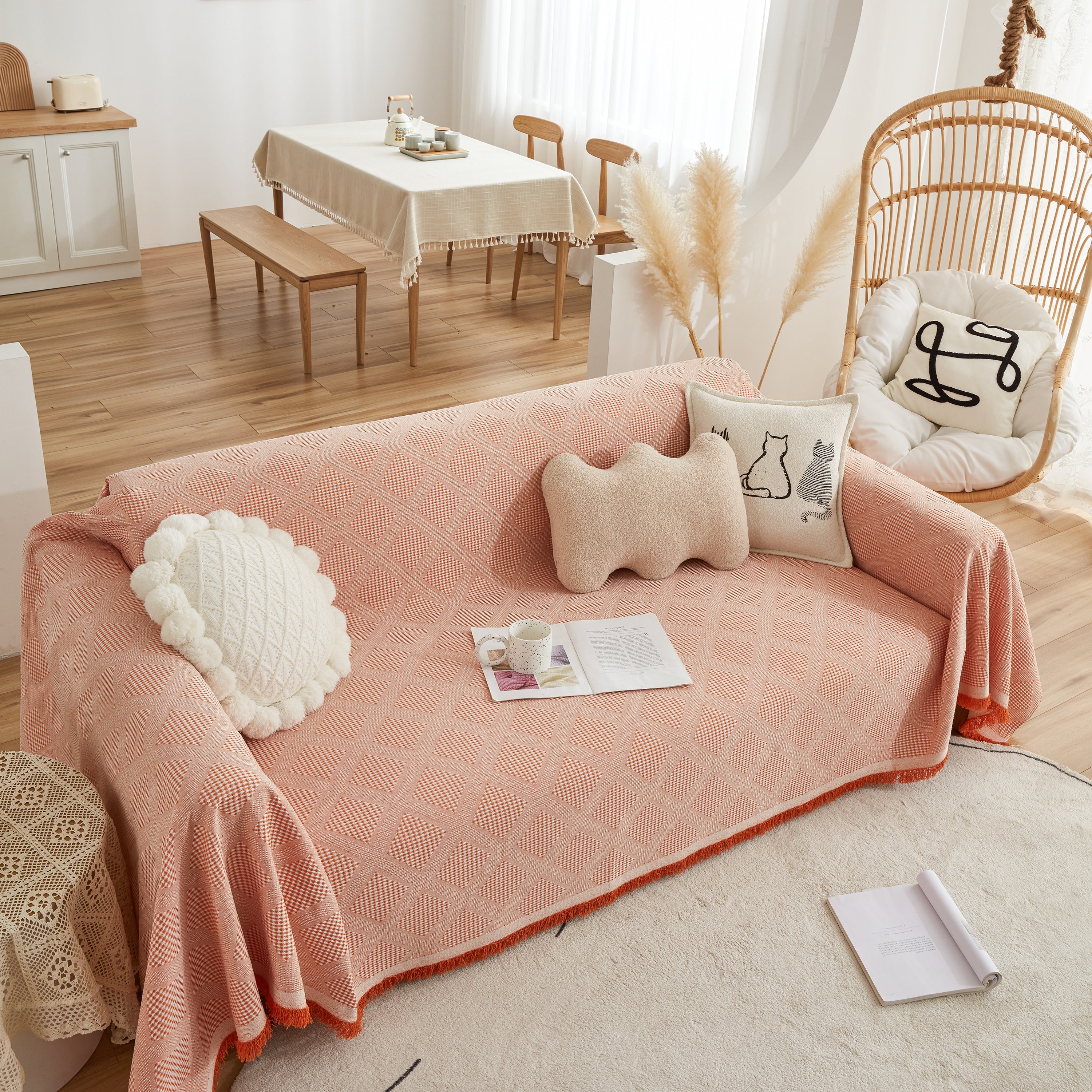 High-Quality Polyester Fabric Sofa Throw, Couch Cover Blanket Throw, Couch Protector for Pets - Image 36