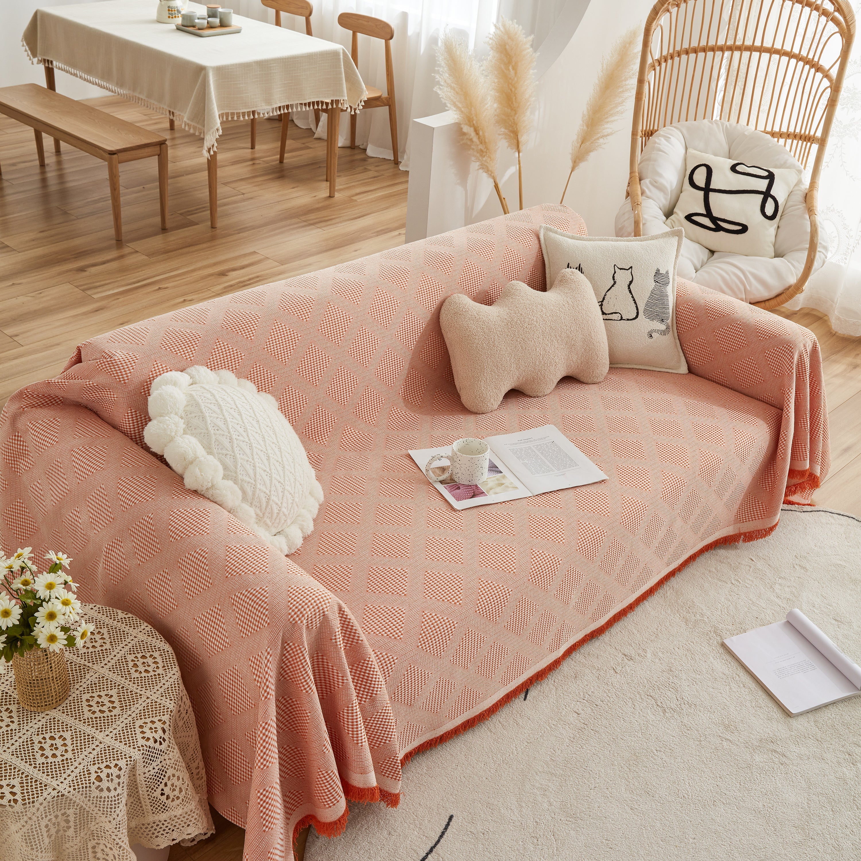 High-Quality Polyester Fabric Sofa Throw, Couch Cover Blanket Throw, Couch Protector for Pets - Image 37