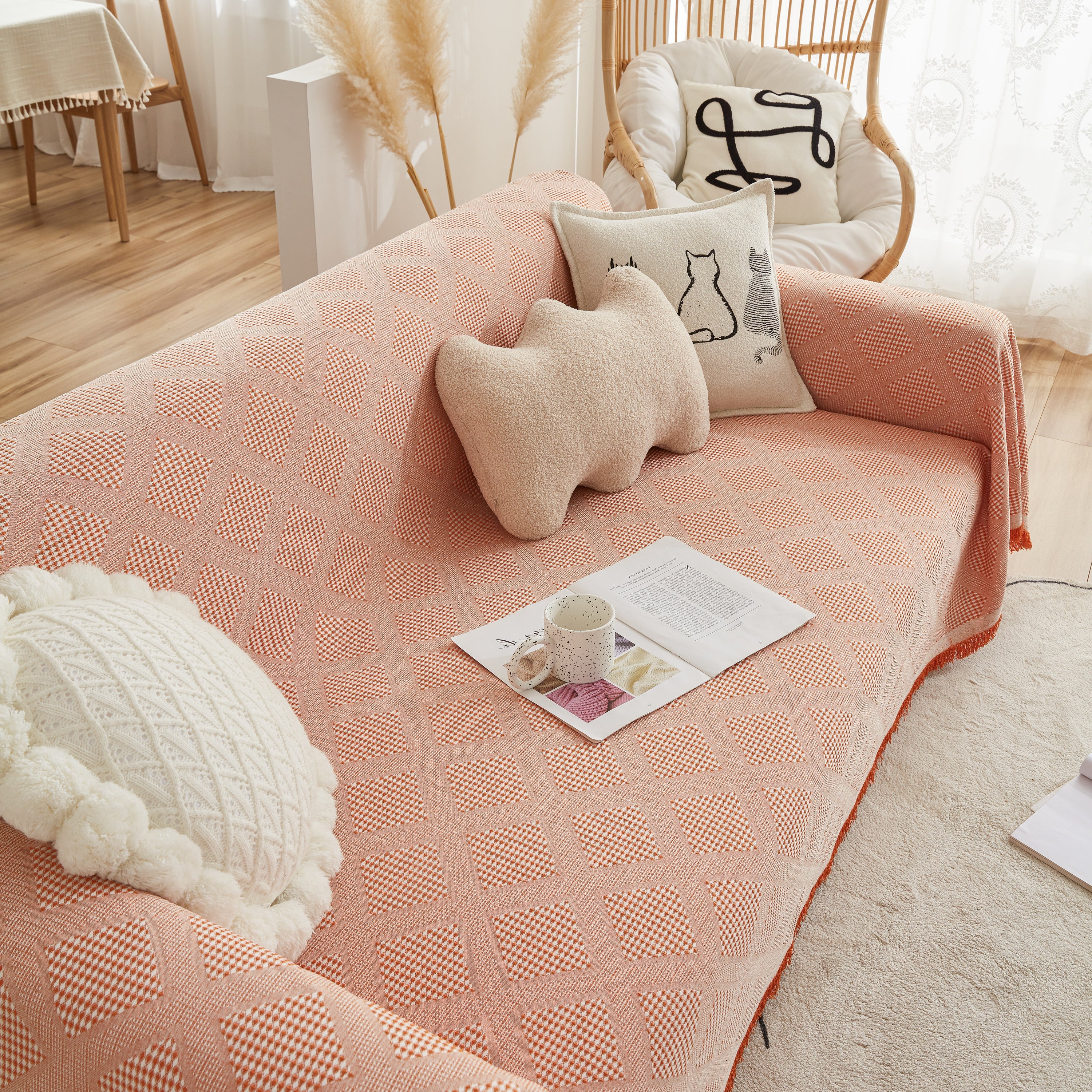 High-Quality Polyester Fabric Sofa Throw, Couch Cover Blanket Throw, Couch Protector for Pets - Image 38