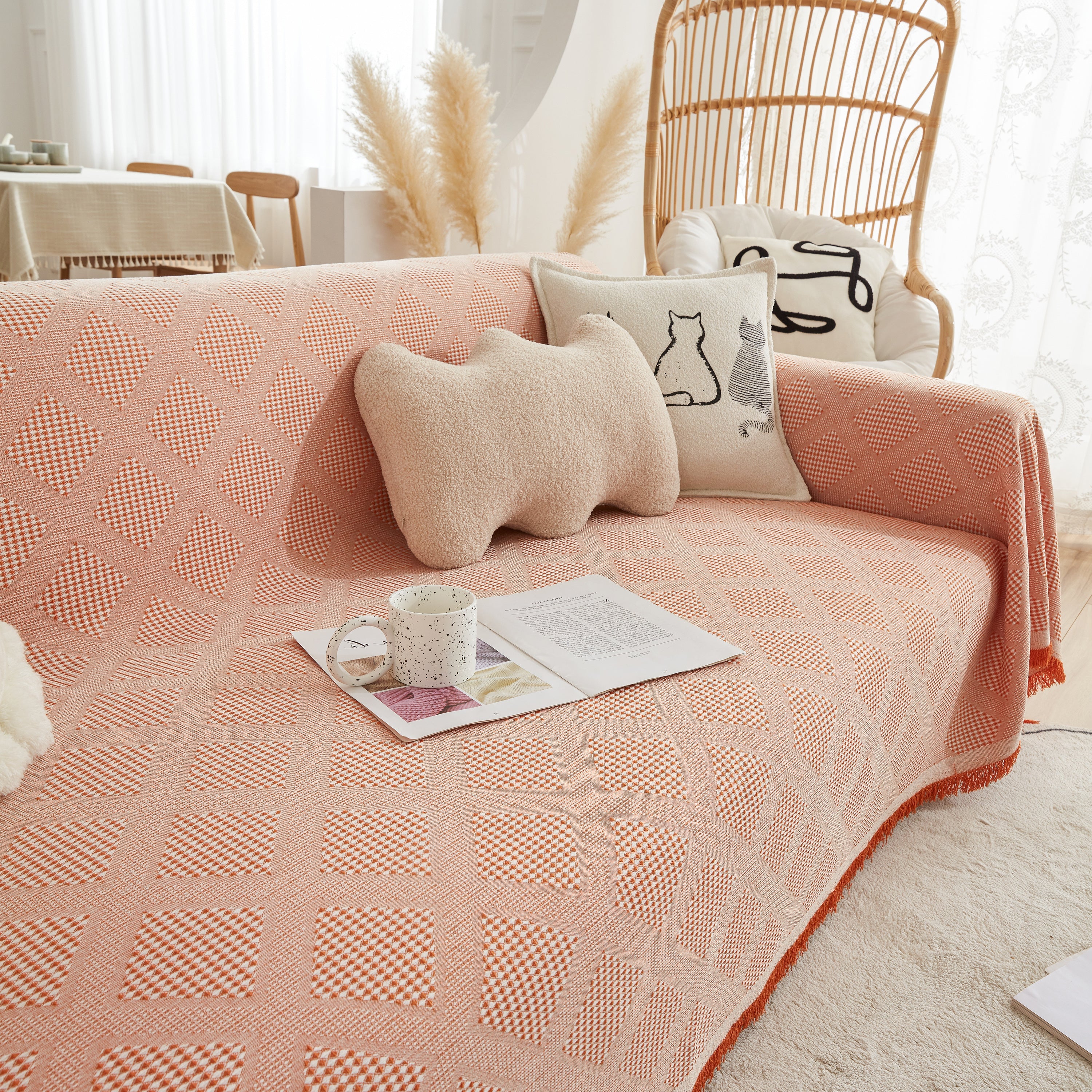 High-Quality Polyester Fabric Sofa Throw, Couch Cover Blanket Throw, Couch Protector for Pets - Image 39