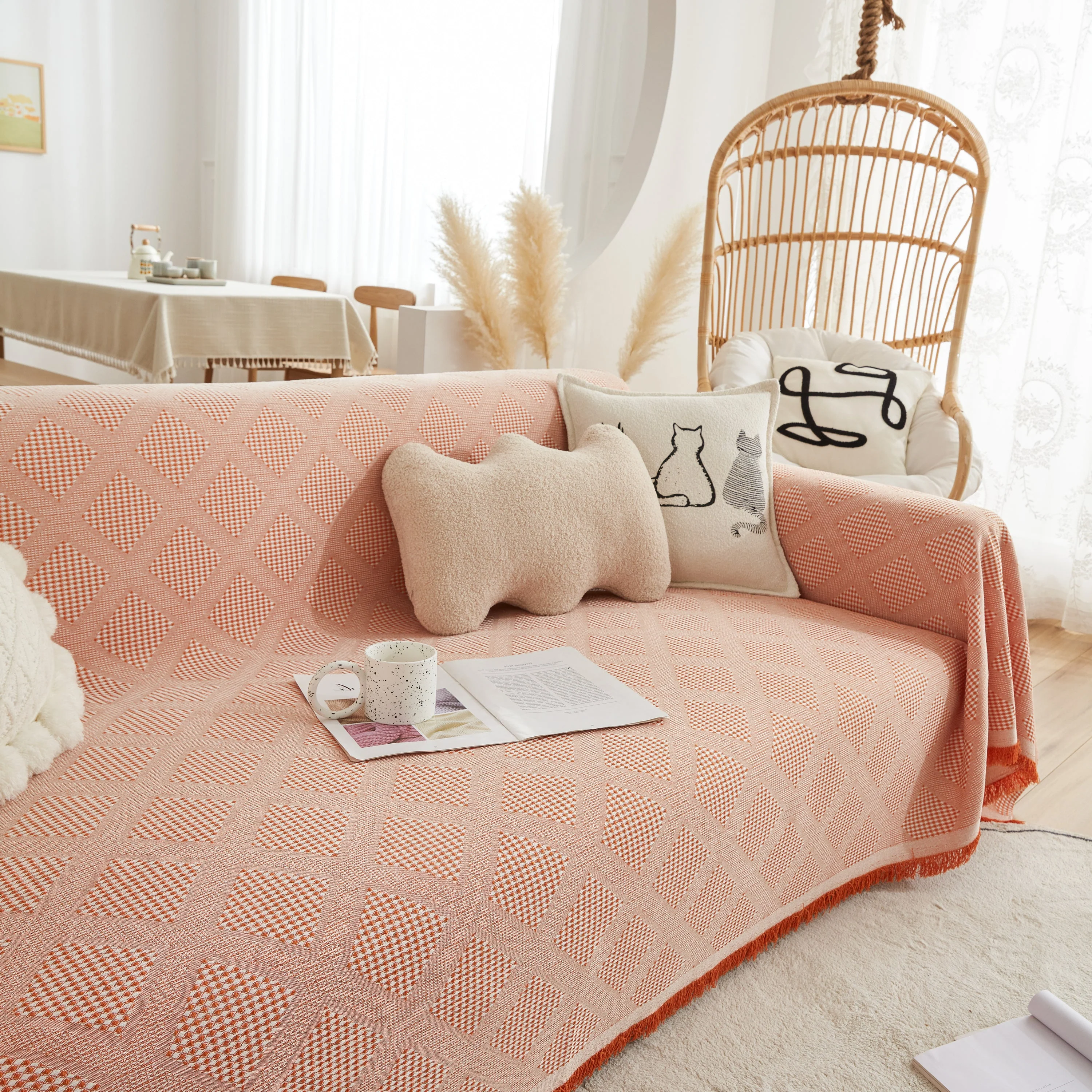 High-Quality Polyester Fabric Sofa Throw, Couch Cover Blanket Throw, Couch Protector for Pets - Image 40