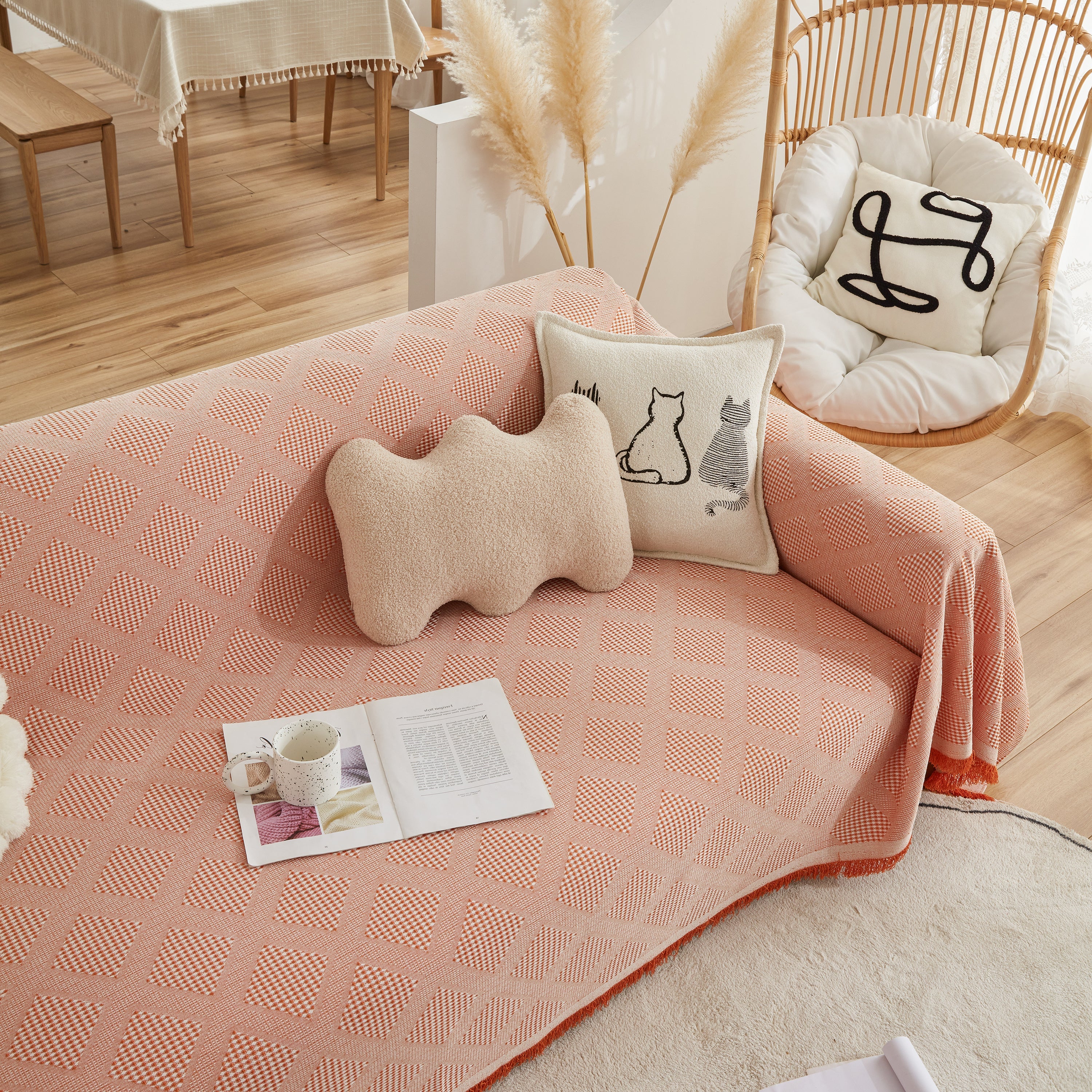 High-Quality Polyester Fabric Sofa Throw, Couch Cover Blanket Throw, Couch Protector for Pets - Image 43
