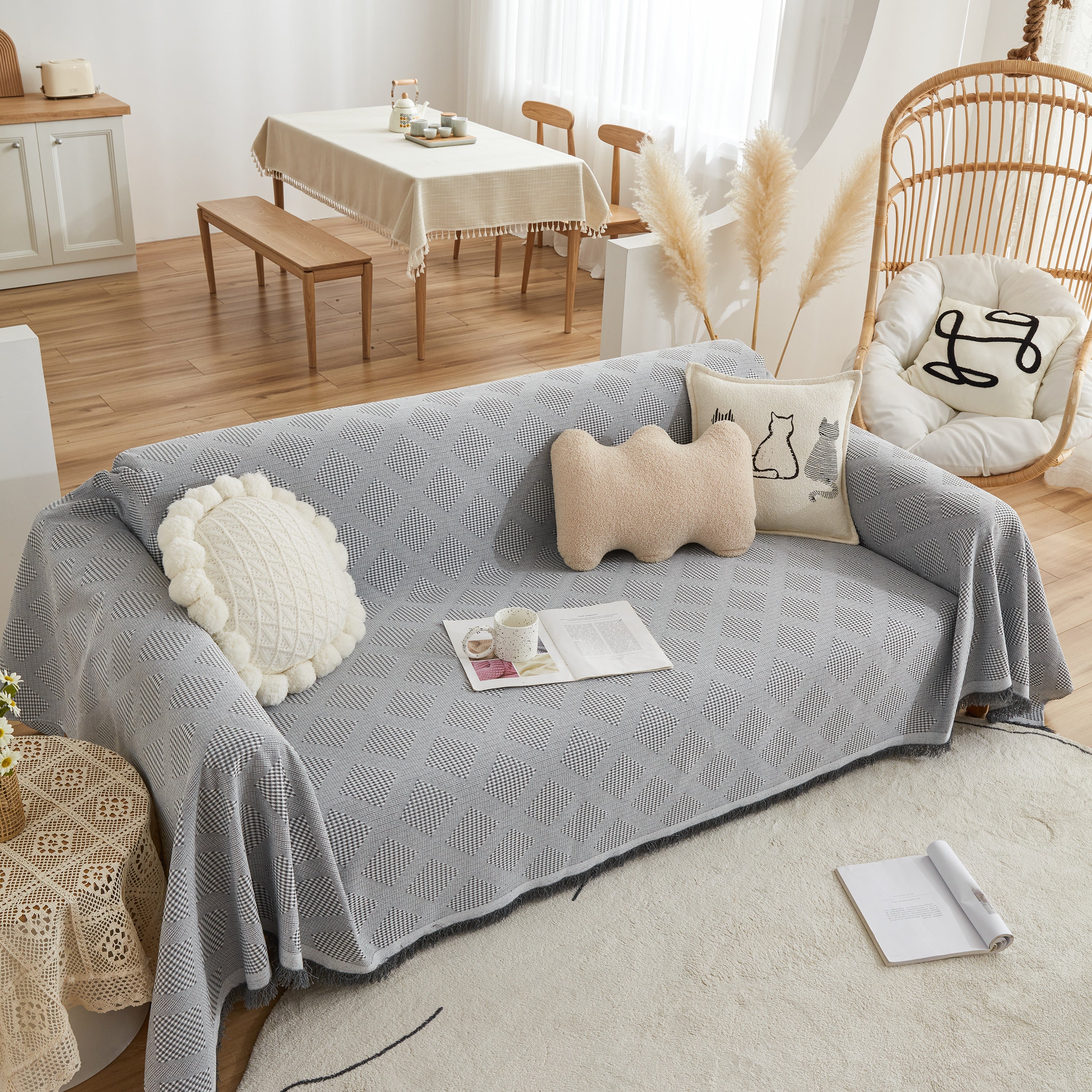 High-Quality Polyester Fabric Sofa Throw, Couch Cover Blanket Throw, Couch Protector for Pets - Image 53