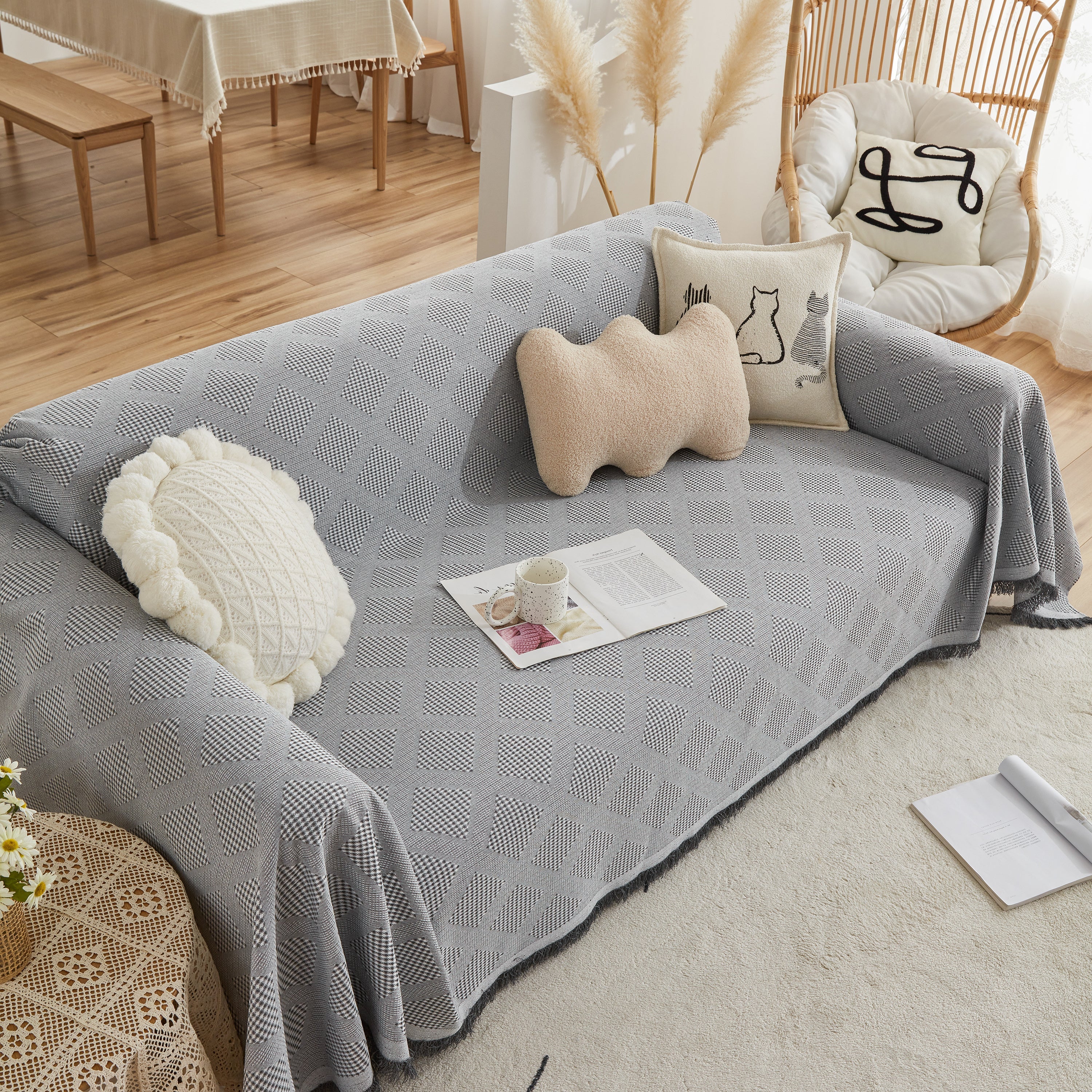 High-Quality Polyester Fabric Sofa Throw, Couch Cover Blanket Throw, Couch Protector for Pets - Image 54