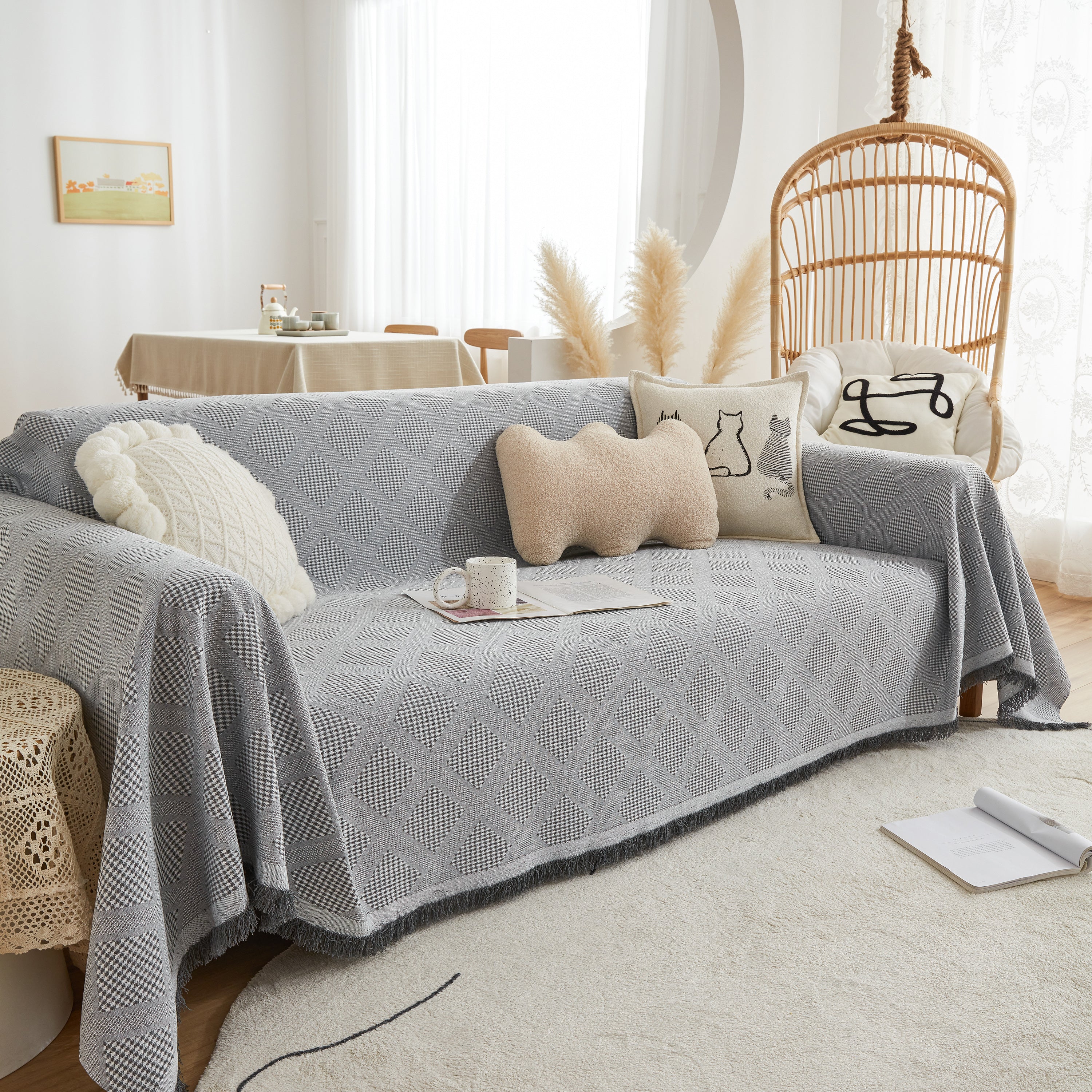 High-Quality Polyester Fabric Sofa Throw, Couch Cover Blanket Throw, Couch Protector for Pets - Image 55