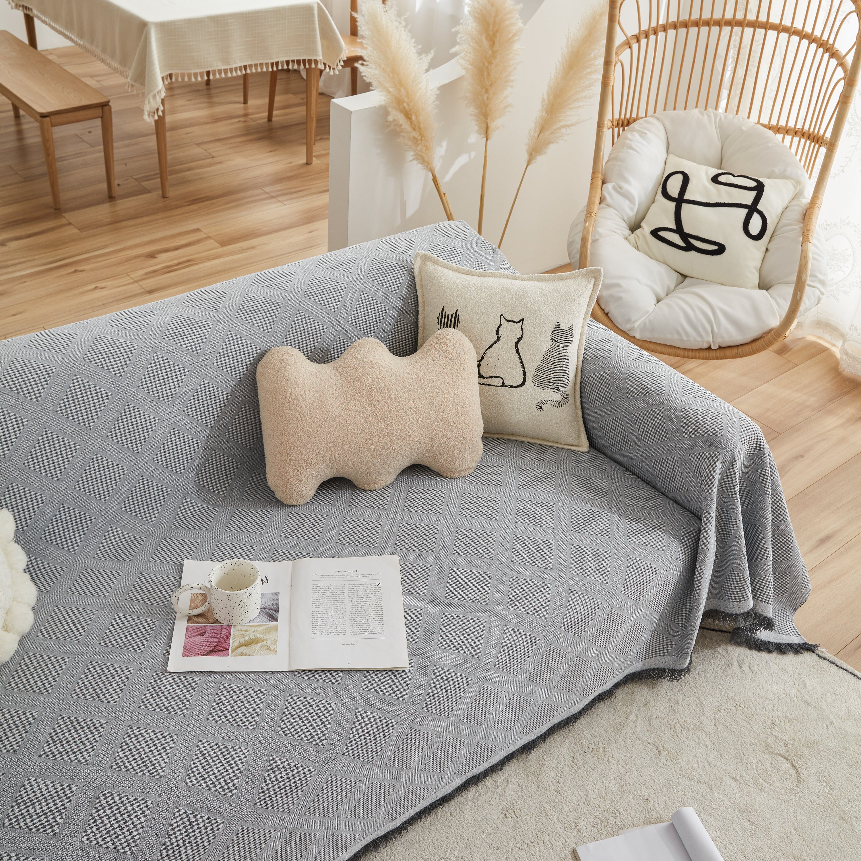 High-Quality Polyester Fabric Sofa Throw, Couch Cover Blanket Throw, Couch Protector for Pets - Image 61