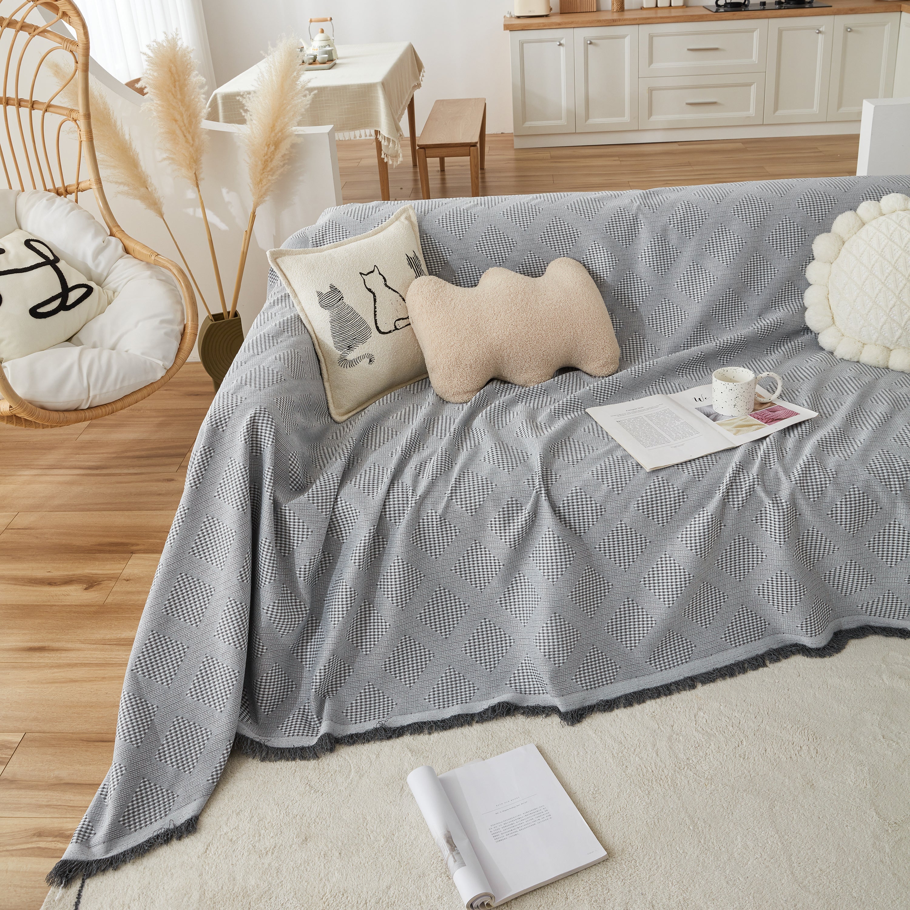 High-Quality Polyester Fabric Sofa Throw, Couch Cover Blanket Throw, Couch Protector for Pets - Image 63