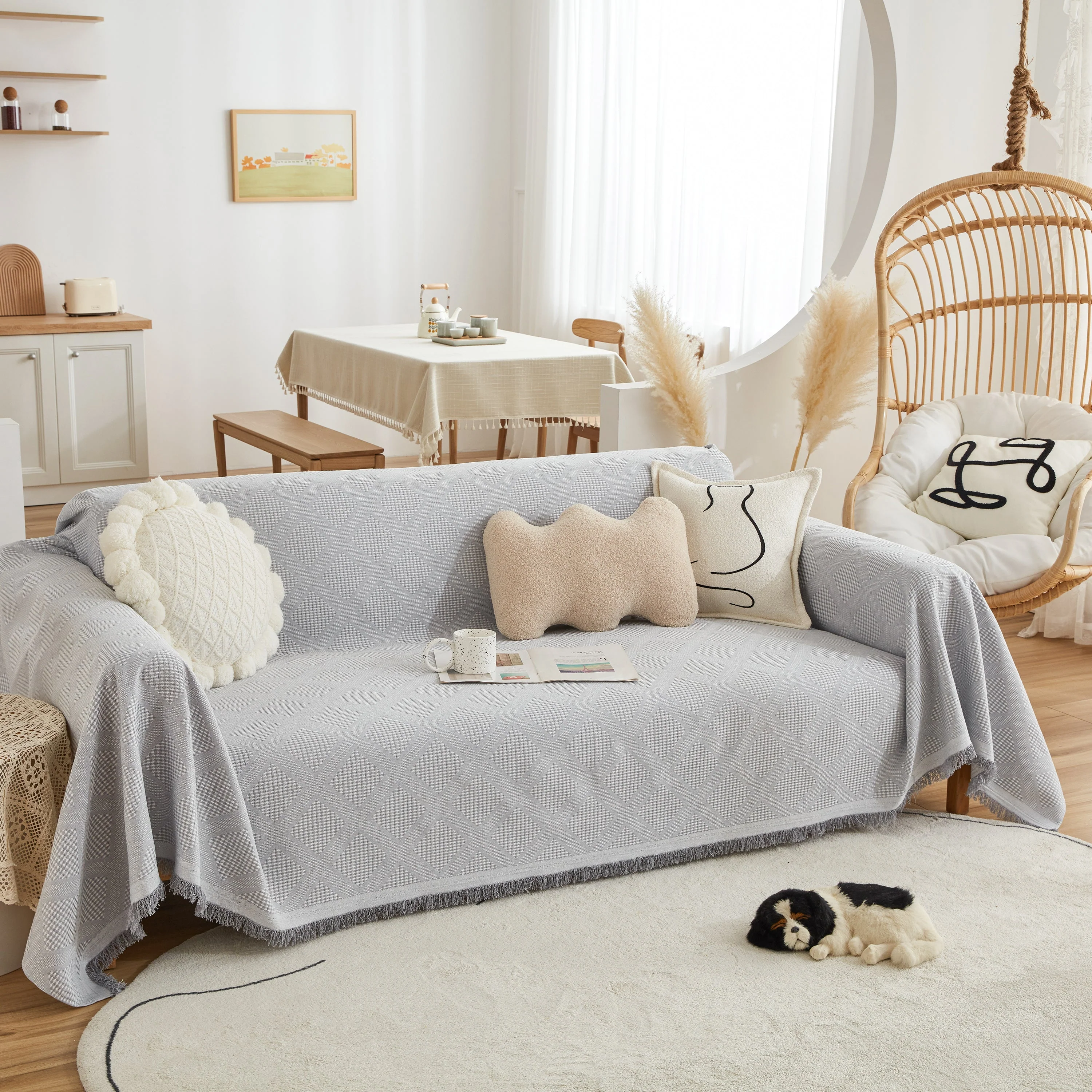 High-Quality Polyester Fabric Sofa Throw, Couch Cover Blanket Throw, Couch Protector for Pets - Image 69