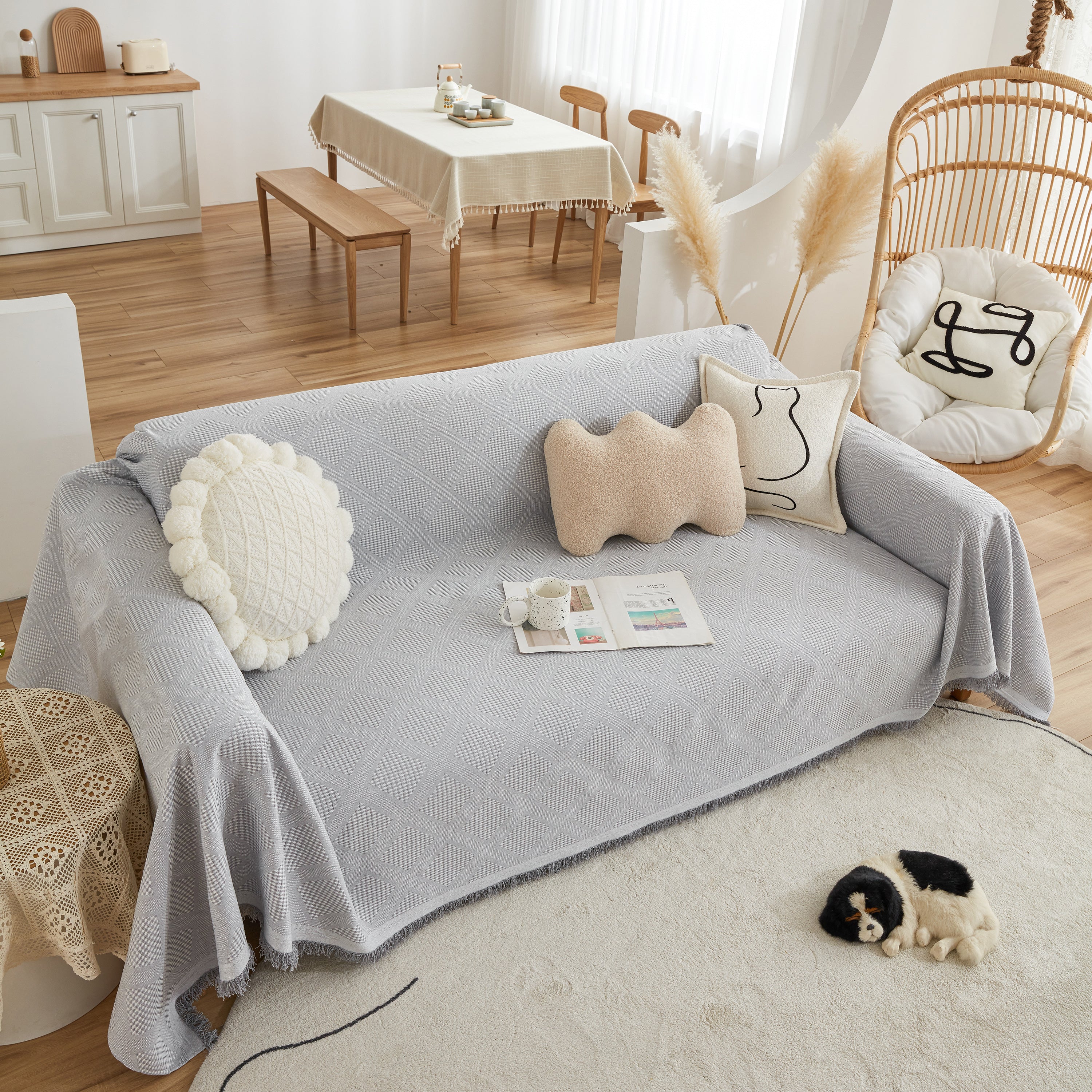 High-Quality Polyester Fabric Sofa Throw, Couch Cover Blanket Throw, Couch Protector for Pets - Image 70