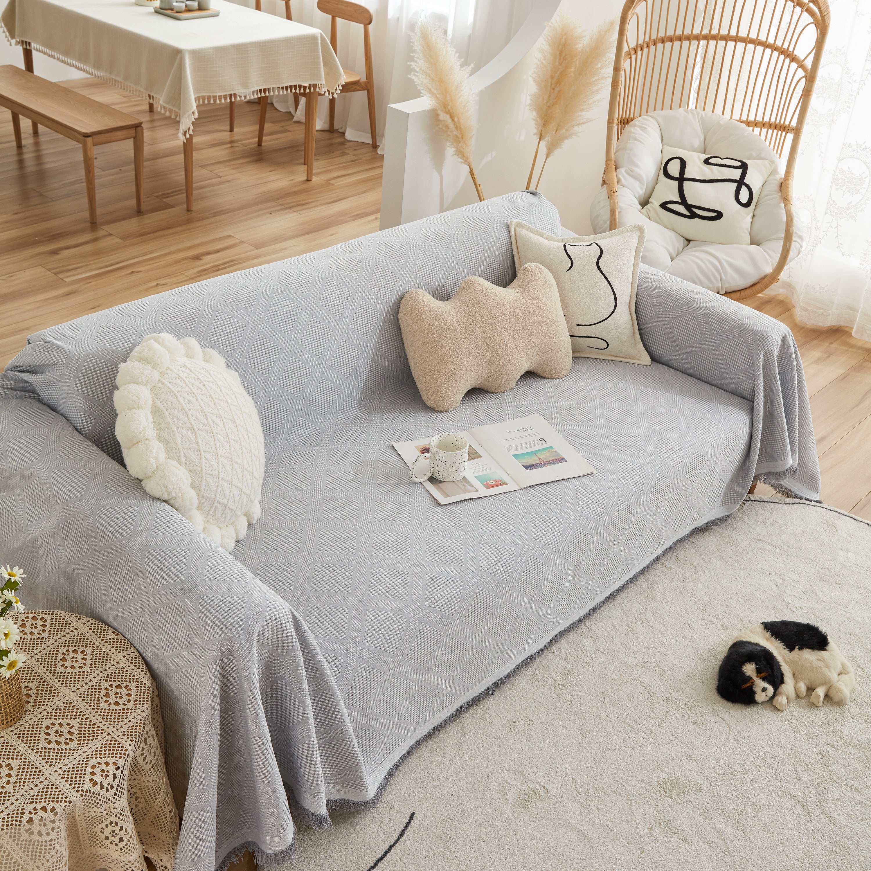 High-Quality Polyester Fabric Sofa Throw, Couch Cover Blanket Throw, Couch Protector for Pets - Image 71