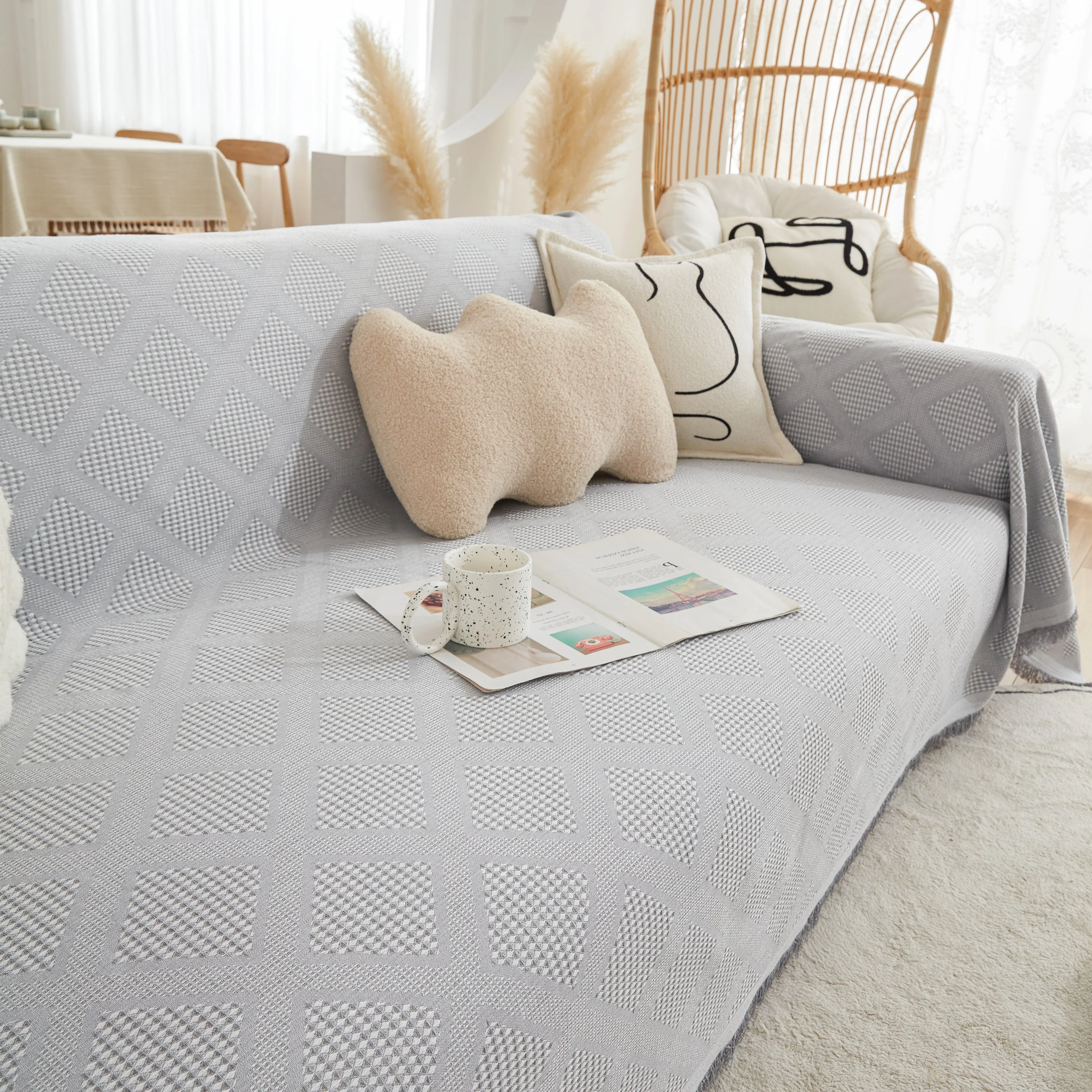High-Quality Polyester Fabric Sofa Throw, Couch Cover Blanket Throw, Couch Protector for Pets - Image 73
