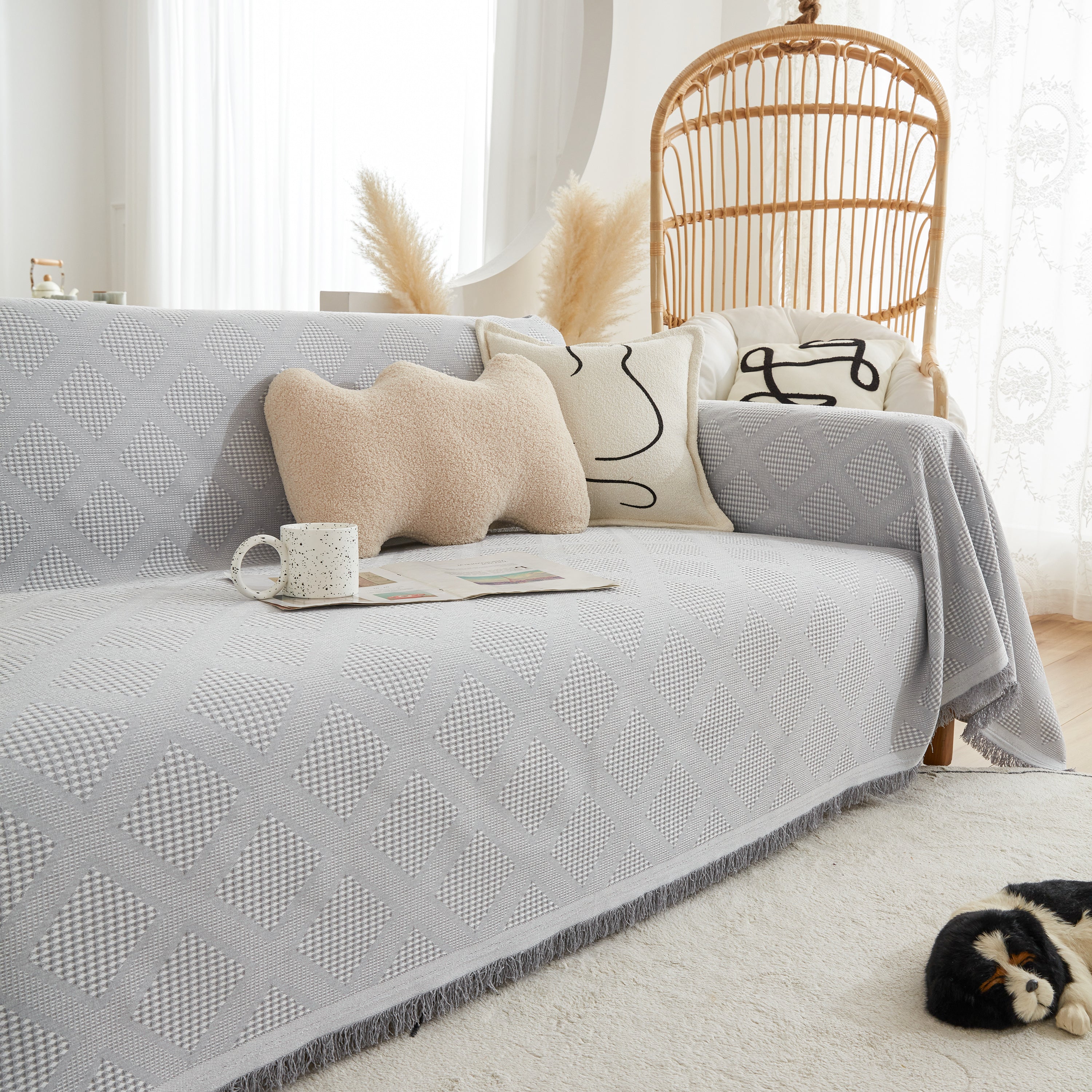 High-Quality Polyester Fabric Sofa Throw, Couch Cover Blanket Throw, Couch Protector for Pets - Image 79