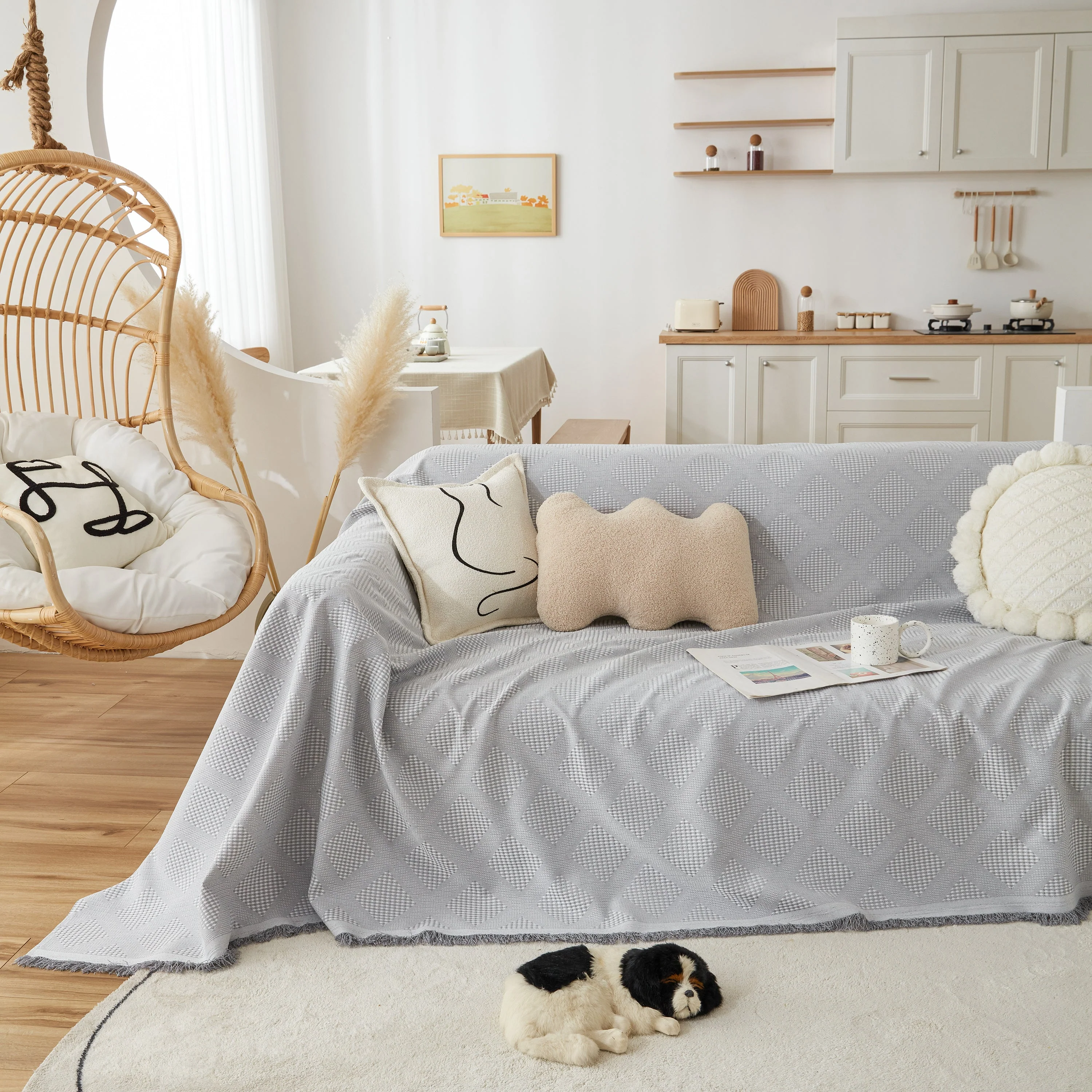 High-Quality Polyester Fabric Sofa Throw, Couch Cover Blanket Throw, Couch Protector for Pets - Image 81