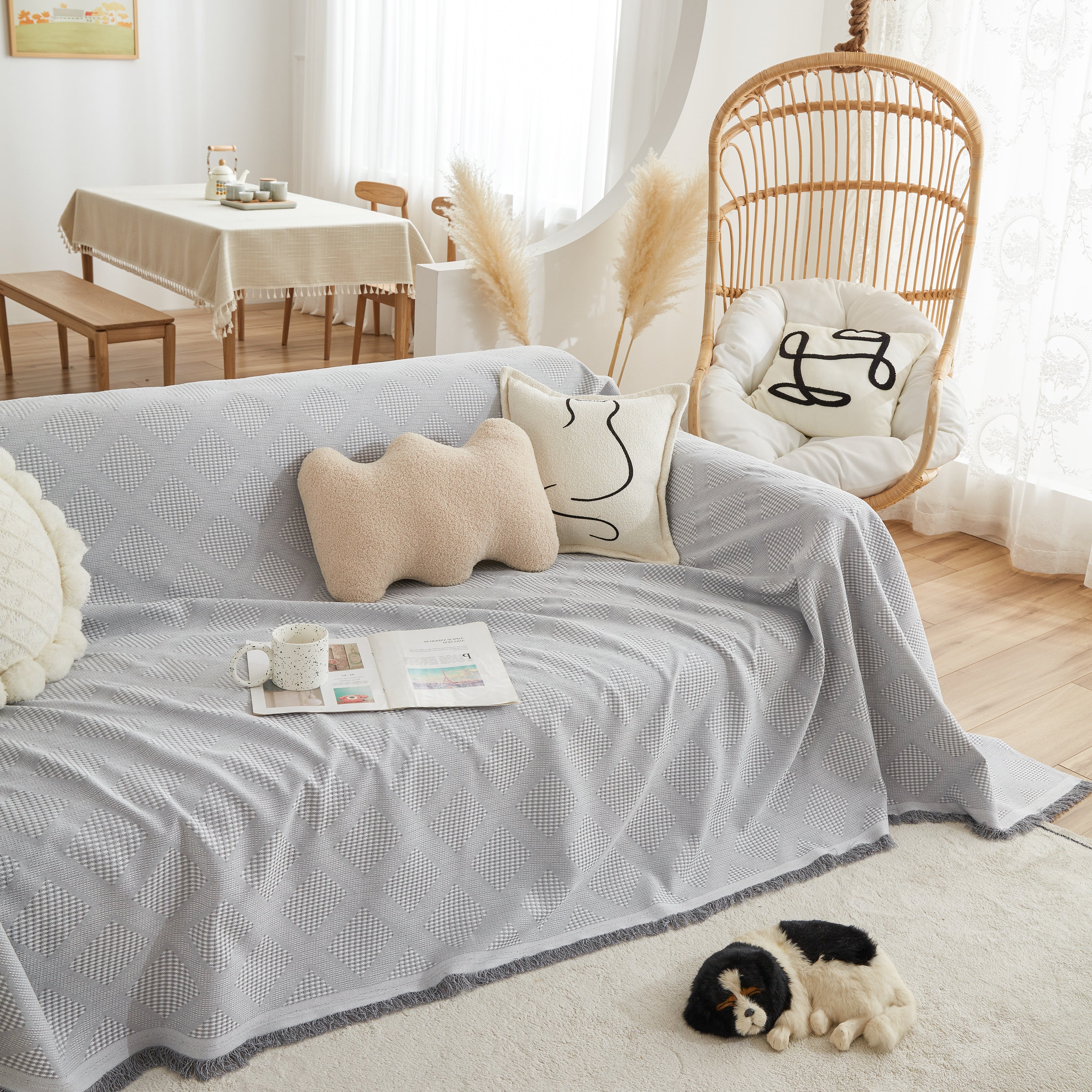 High-Quality Polyester Fabric Sofa Throw, Couch Cover Blanket Throw, Couch Protector for Pets - Image 82