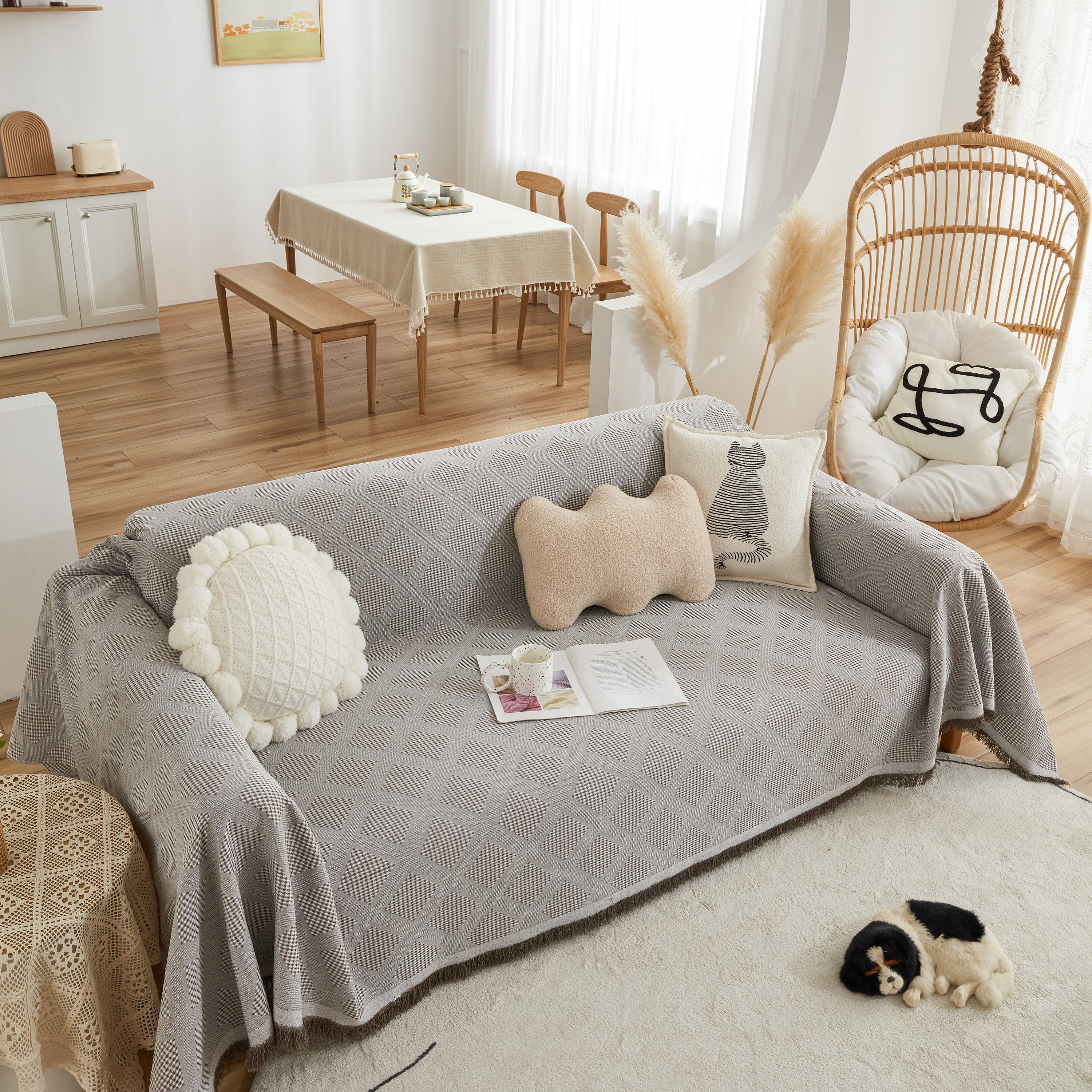 High-Quality Polyester Fabric Sofa Throw, Couch Cover Blanket Throw, Couch Protector for Pets - Image 87