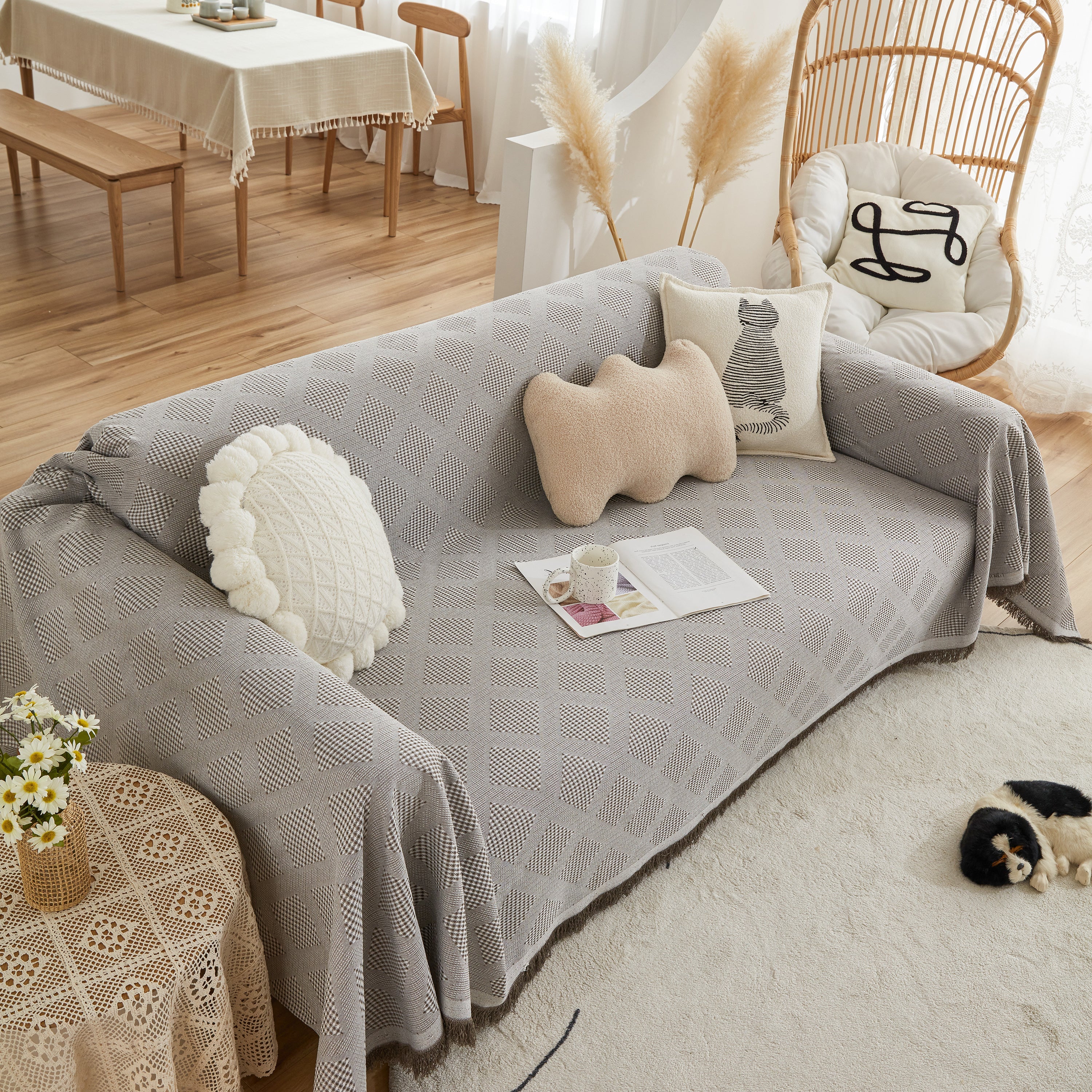High-Quality Polyester Fabric Sofa Throw, Couch Cover Blanket Throw, Couch Protector for Pets - Image 88