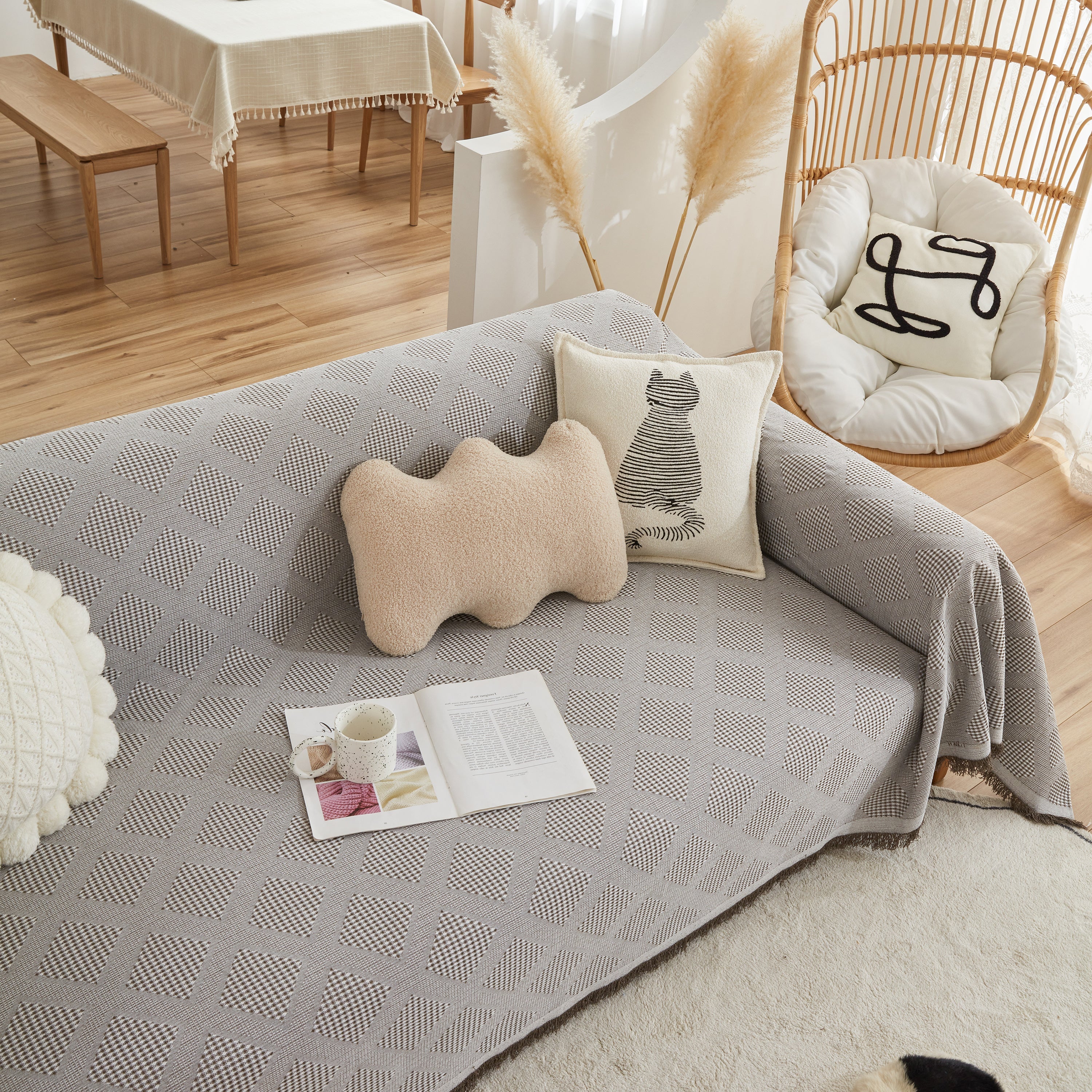High-Quality Polyester Fabric Sofa Throw, Couch Cover Blanket Throw, Couch Protector for Pets - Image 94