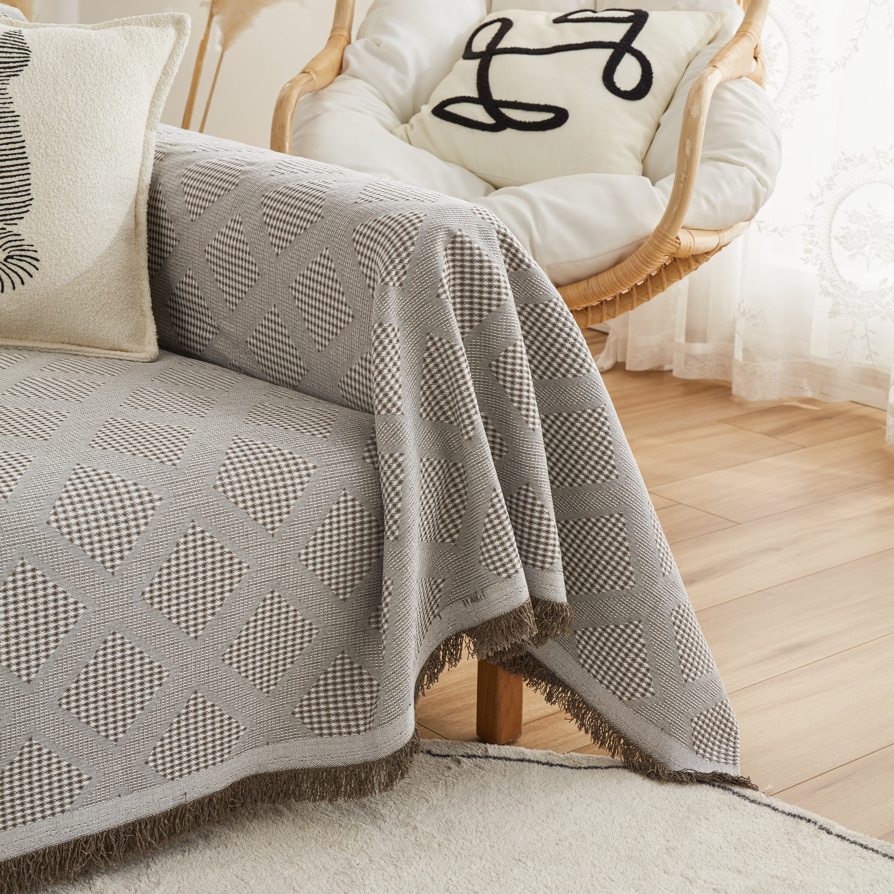 High-Quality Polyester Fabric Sofa Throw, Couch Cover Blanket Throw, Couch Protector for Pets - Image 97